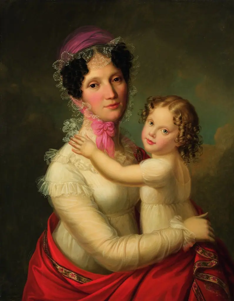 Eleonora Mayer, Baroness zu Gravenegg with her daughter Isabella