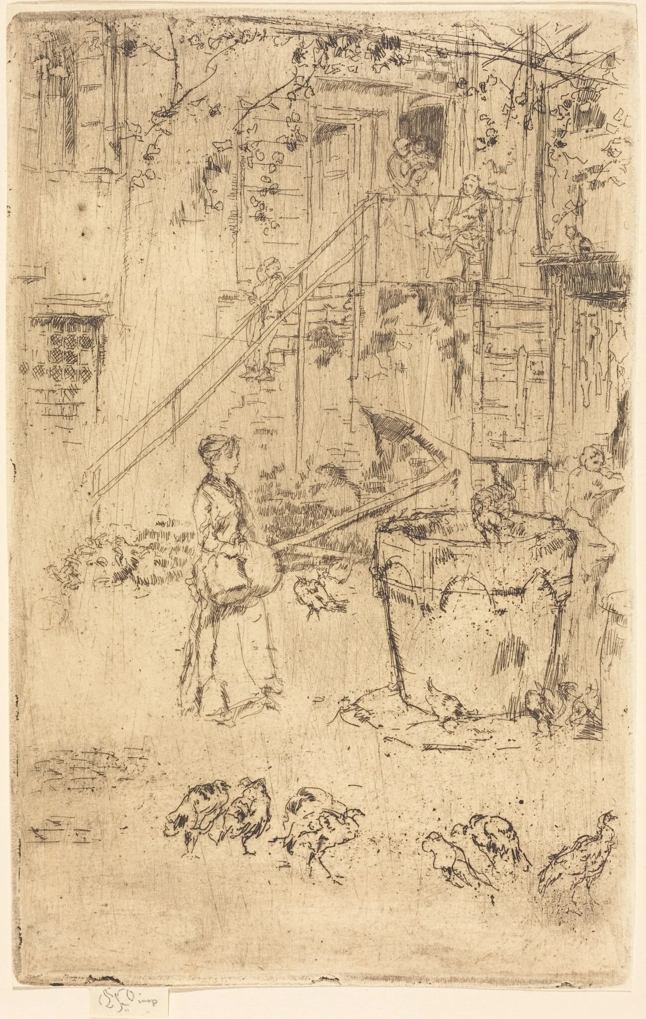 Turkeys, by James McNeill Whistler, ink, 1880