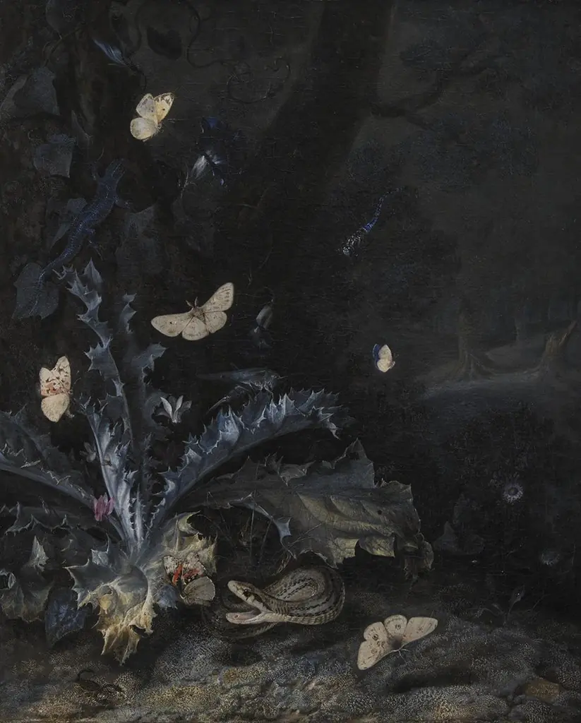 Still Life with Thistle and Snake