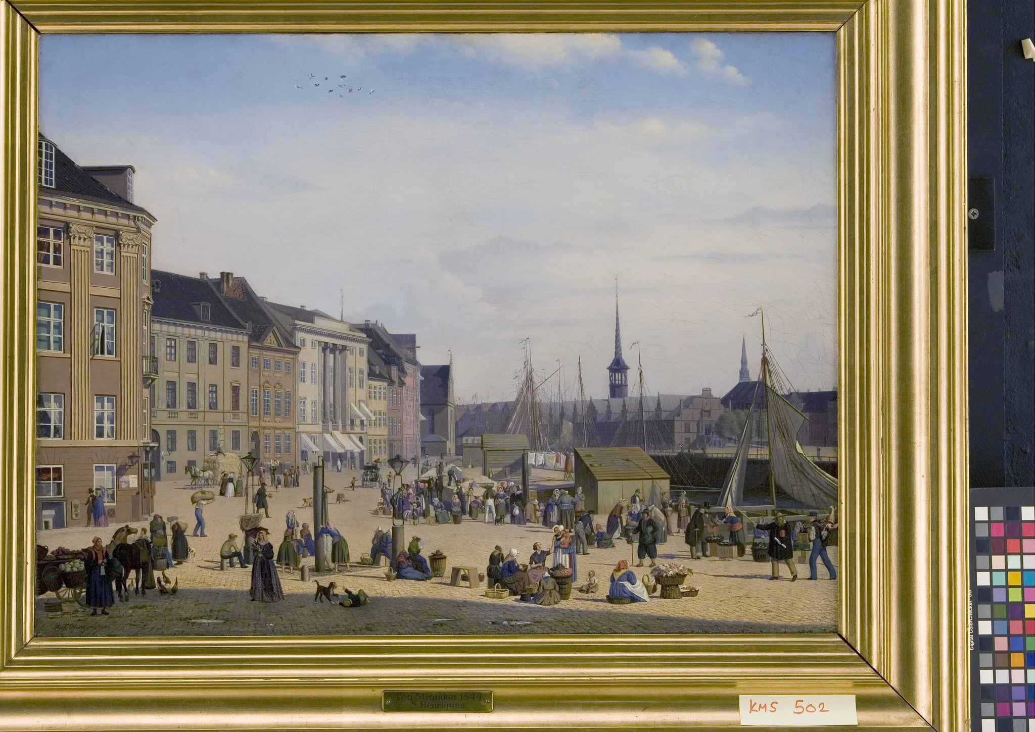 Højbro Plads, a Market Place in Copenhagen, by Unknown, 1844