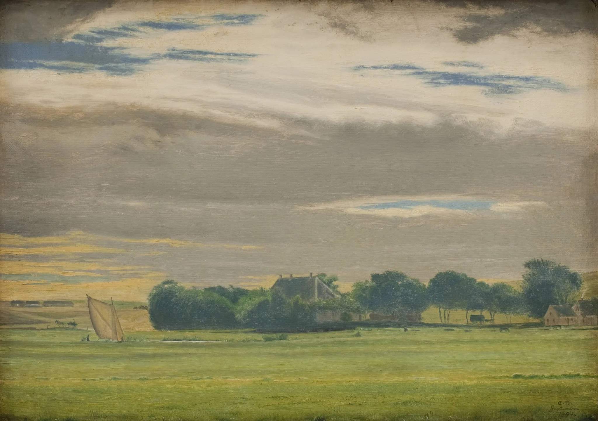 Landscape near the Town of Skive with Skivehus Manor, Jutland, by Unknown, unspecified, 1849
