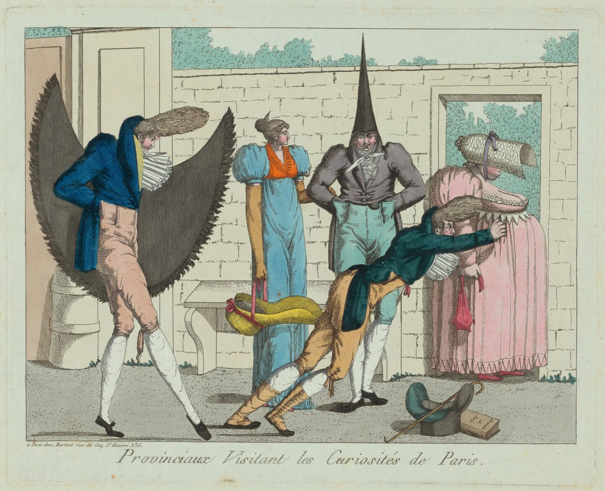 Provinciaux visitant les curiosités de Paris (Provinicials Visiting the Curiosities of Paris), by French 19th Century, watercolor, 1805