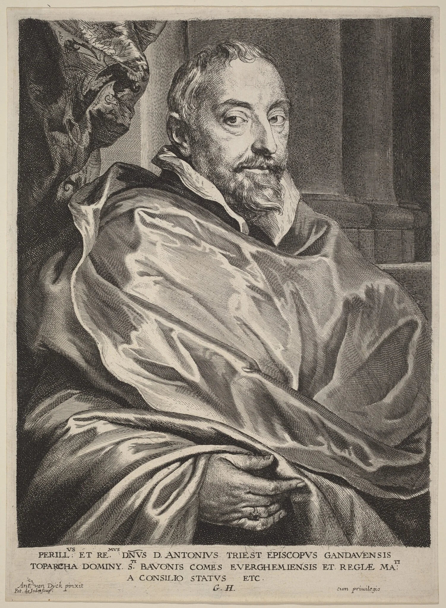 Anton Triest, by Pieter de Jode II, ink, 1632