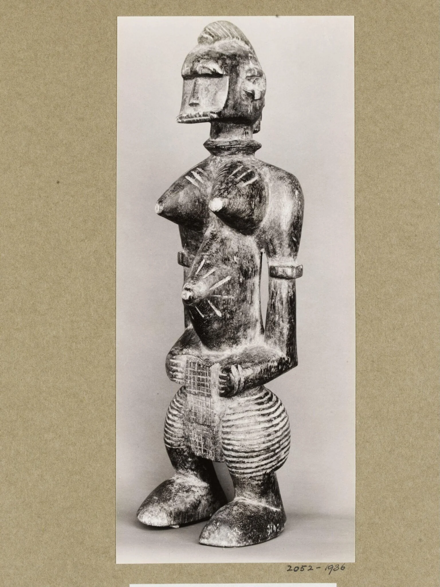 Figure of a woman. Senufo, Ivory Coast, border of Sudan., by Walker Evans, photographic, 1935