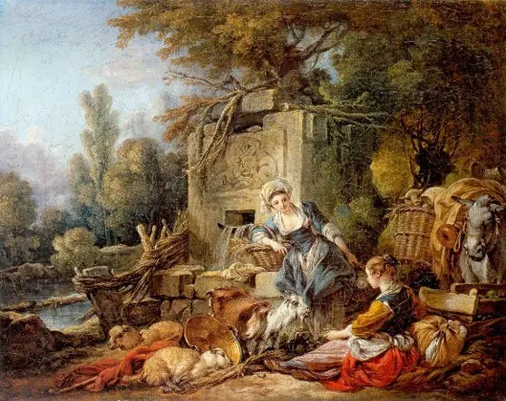 Pausing  by the Fountain