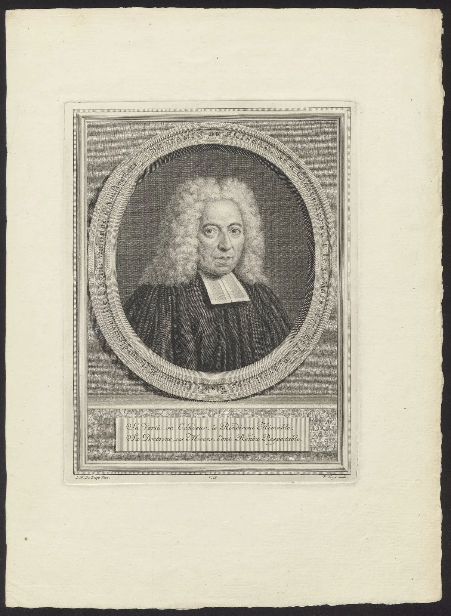 Portrait of Benjamin de Brissac, minister of the Walloon Church in Amsterdam