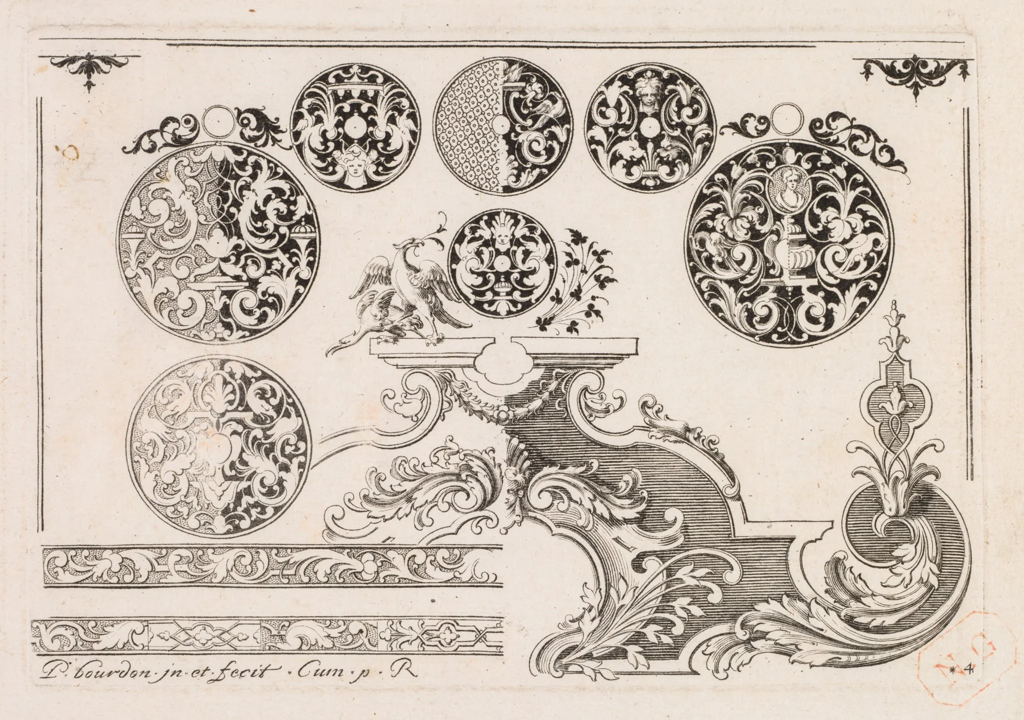 # 5 from " Livre second essais de gravjre " second book of Engraved Designs, by Pierre Bourdon, 1703