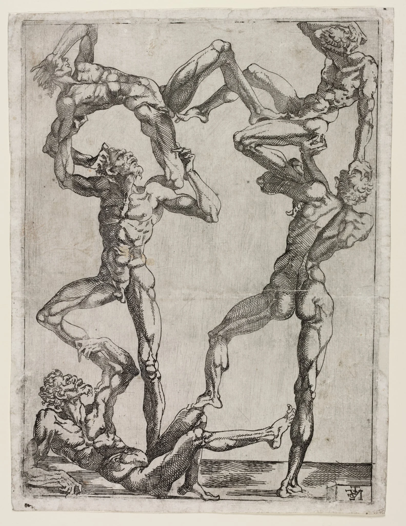 Pyramid of Five Men, by Juste de Juste, 1543
