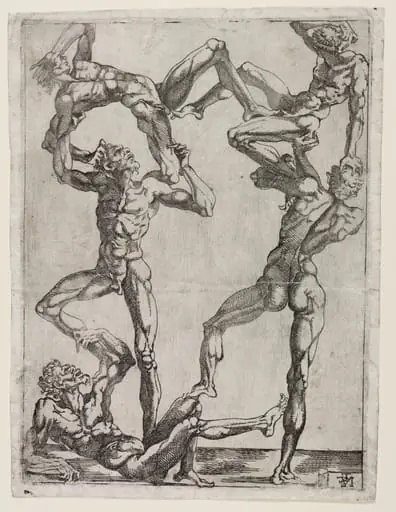Pyramid of Five Men