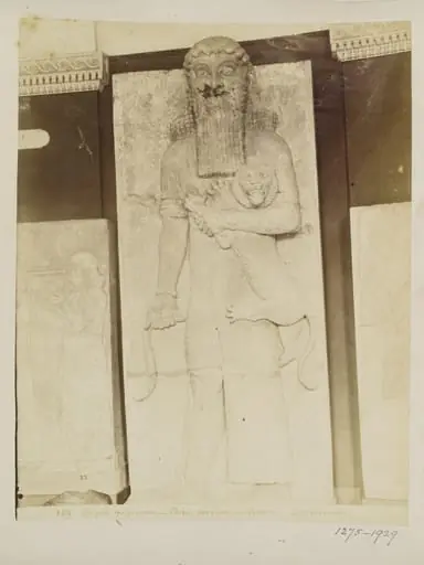 Relief showing Gilgamesh suffocating the lion from Palace of Khorsabad, period of Sargon II (722-795 B.C.)