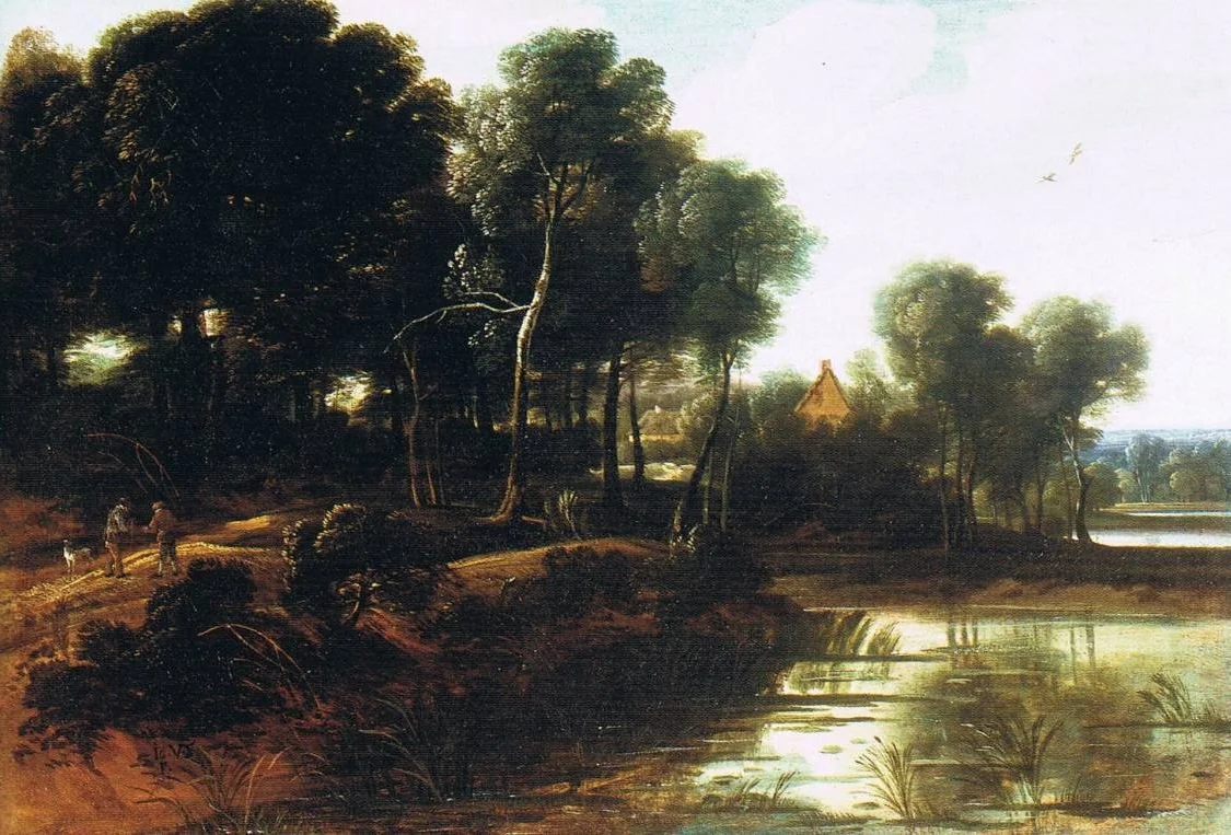 Wooded landscape with a lake