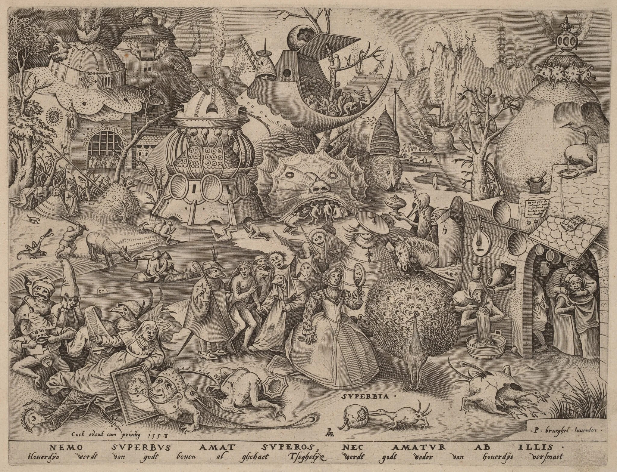 Pride, by Pieter van der Heyden, ink, 1558
