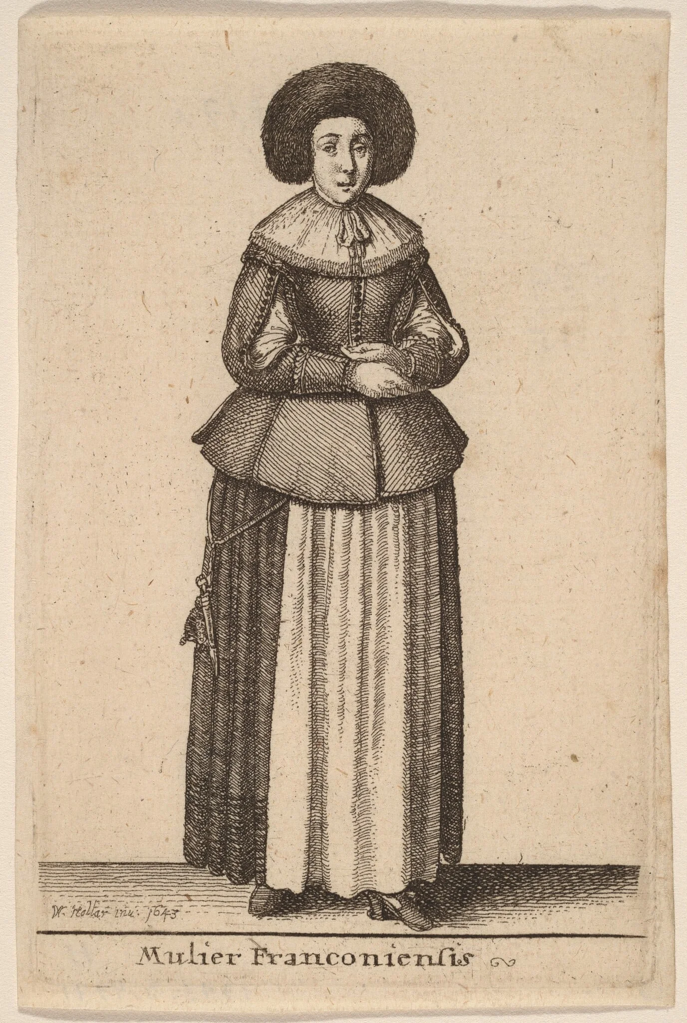 Mulier Franconiensis, by Wenceslaus Hollar, ink, 1643