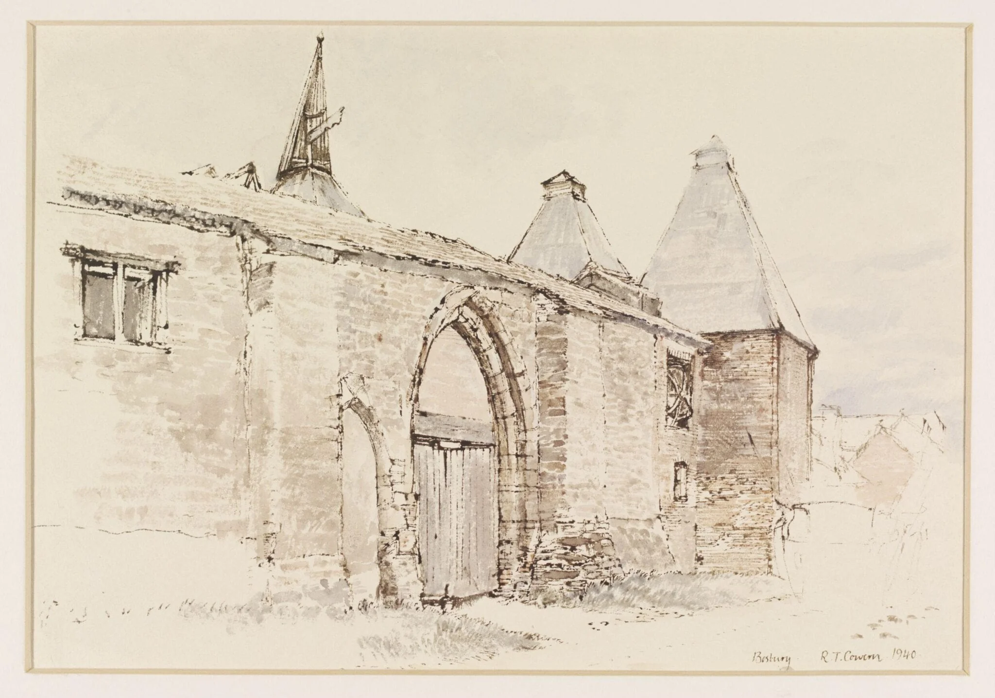 A Gateway, Bosbury, by Cowern, watercolor, 1940