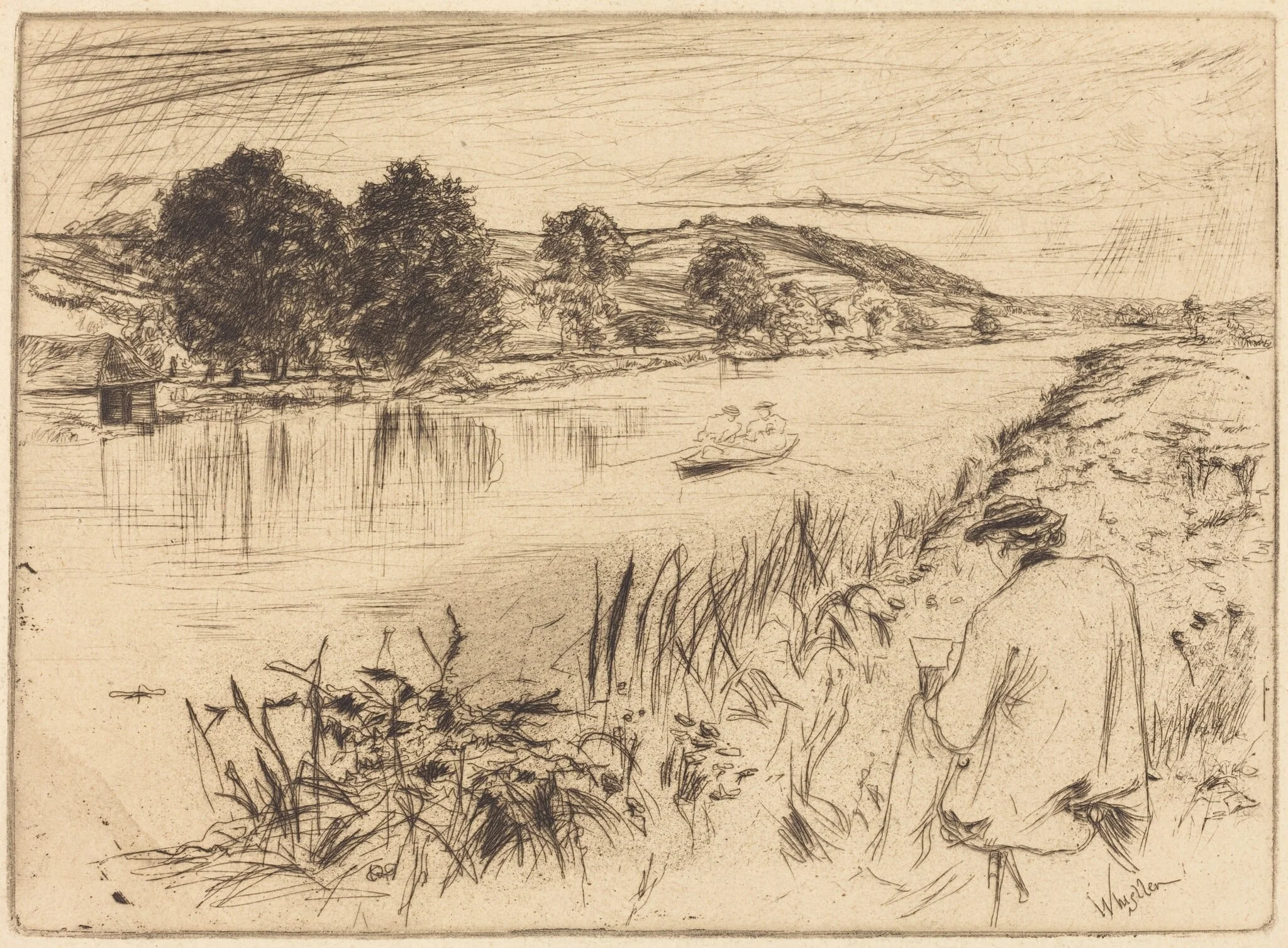Sketching, No.I, by James McNeill Whistler, ink, 1861