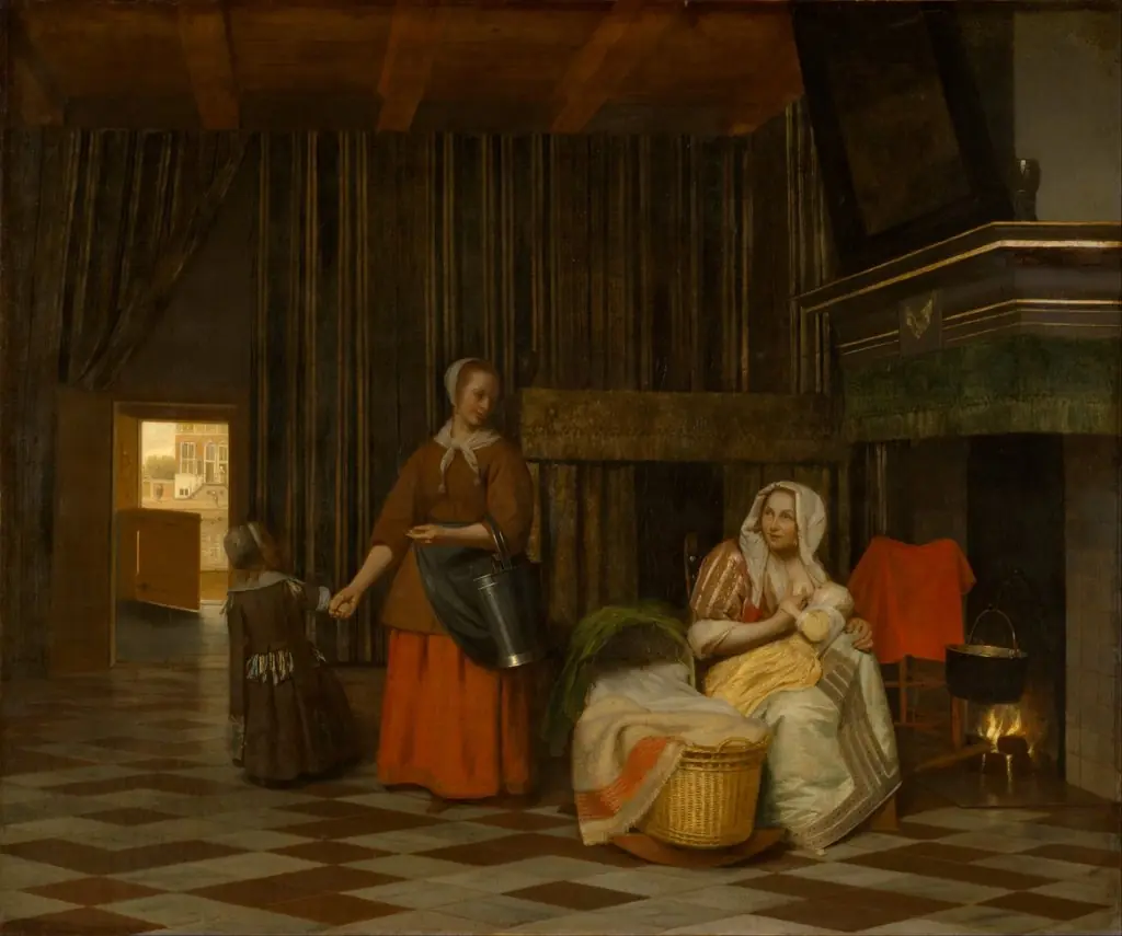 Nursing Mother, and Child with Serving Maid