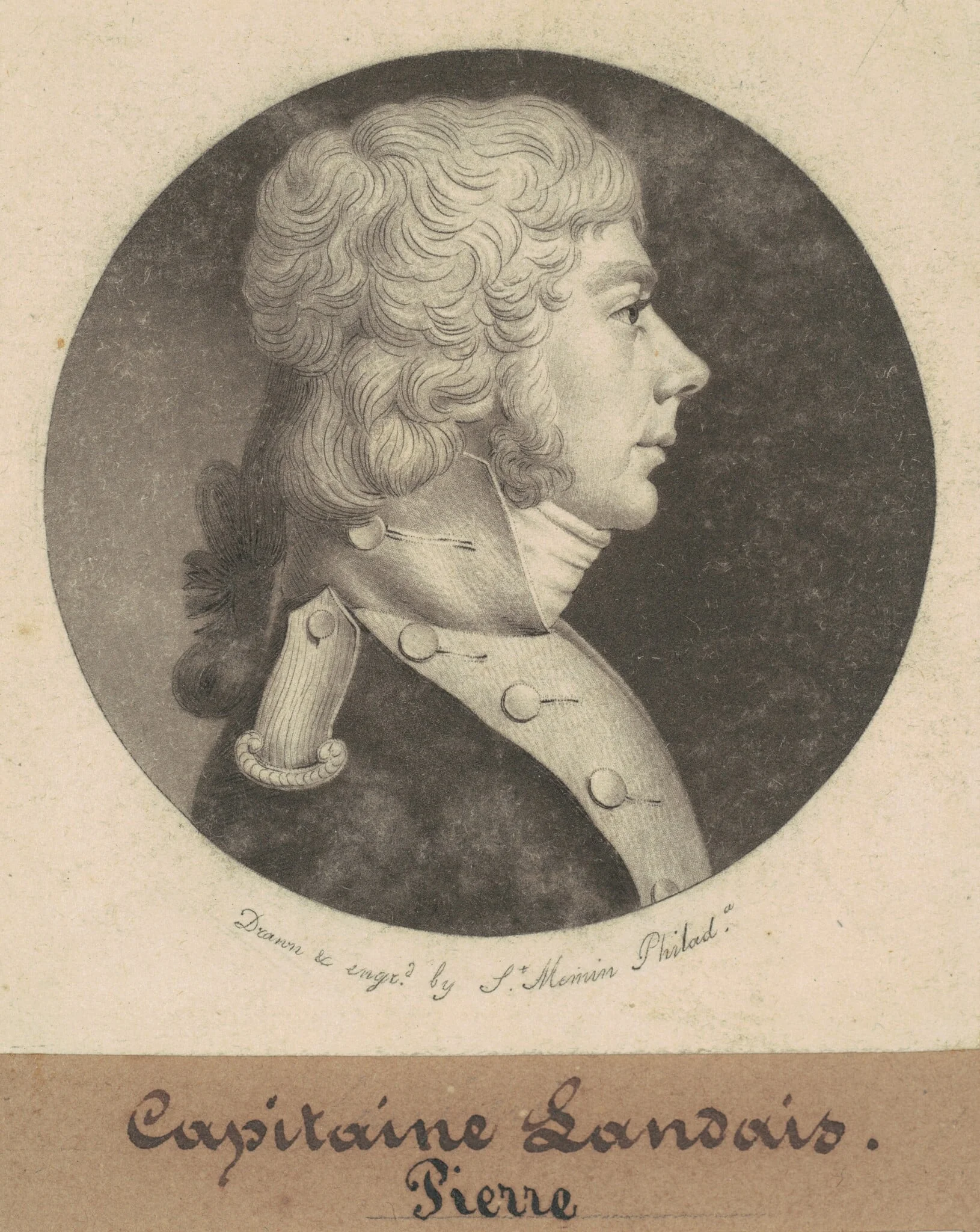Louis Landais, by Charles Balthazar Julien Févret de Saint-Mémin, ink, 1801