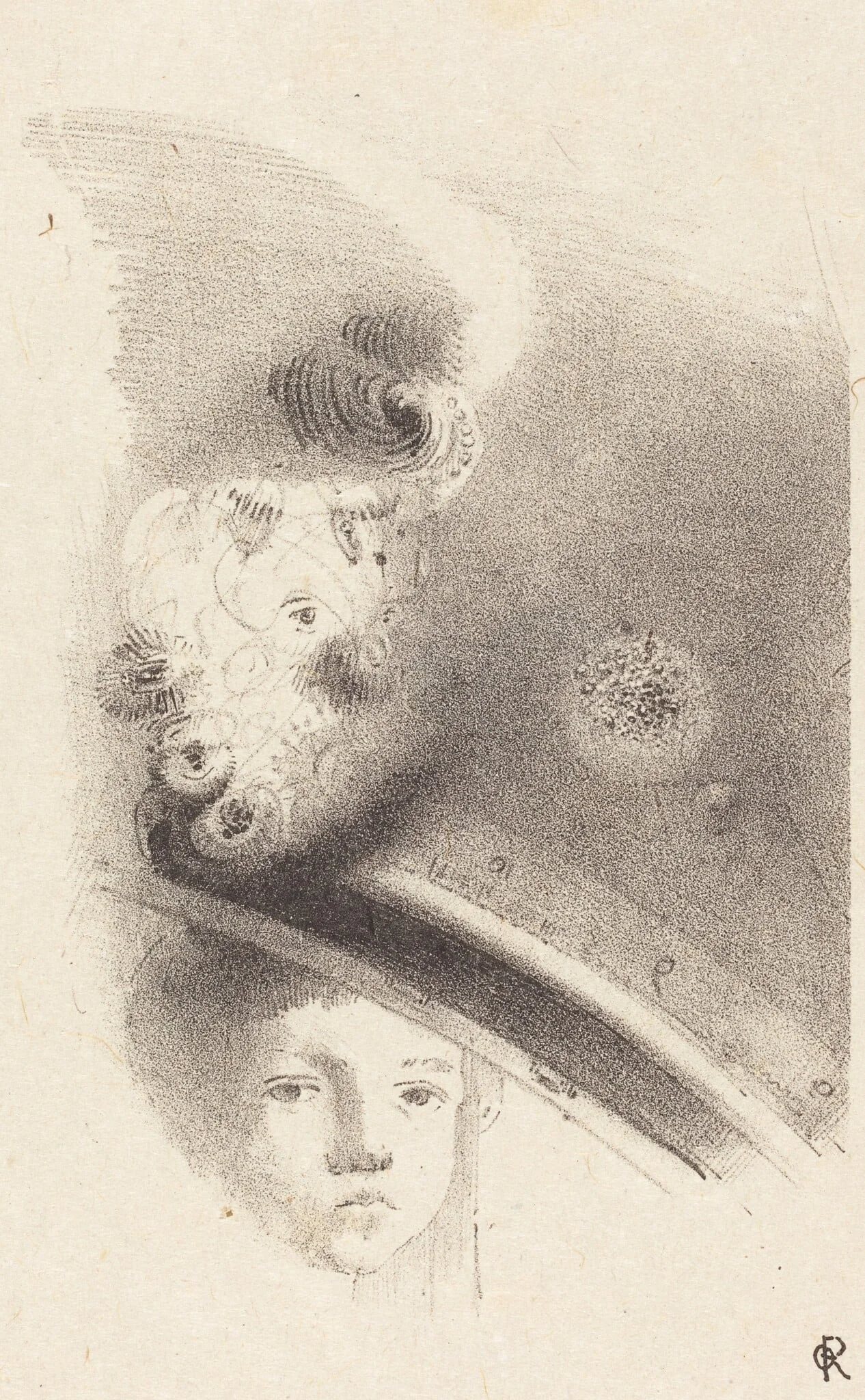 Tete d'Enfant (Head of a Child), by Odilon Redon, ink, 1899