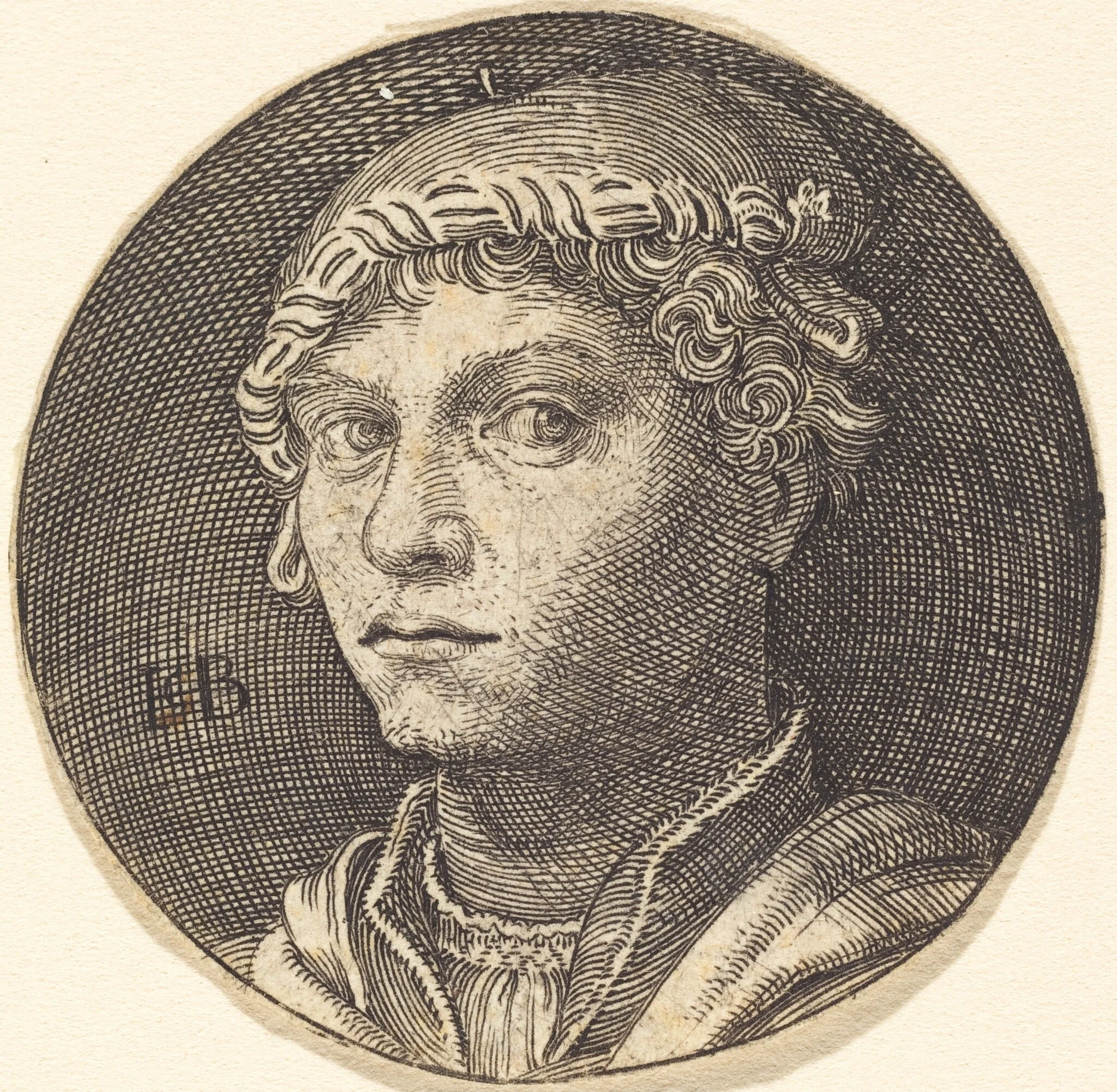 Portrait of a Young Man (V.H. Reinnier), by Jakob Binck, ink, 1534