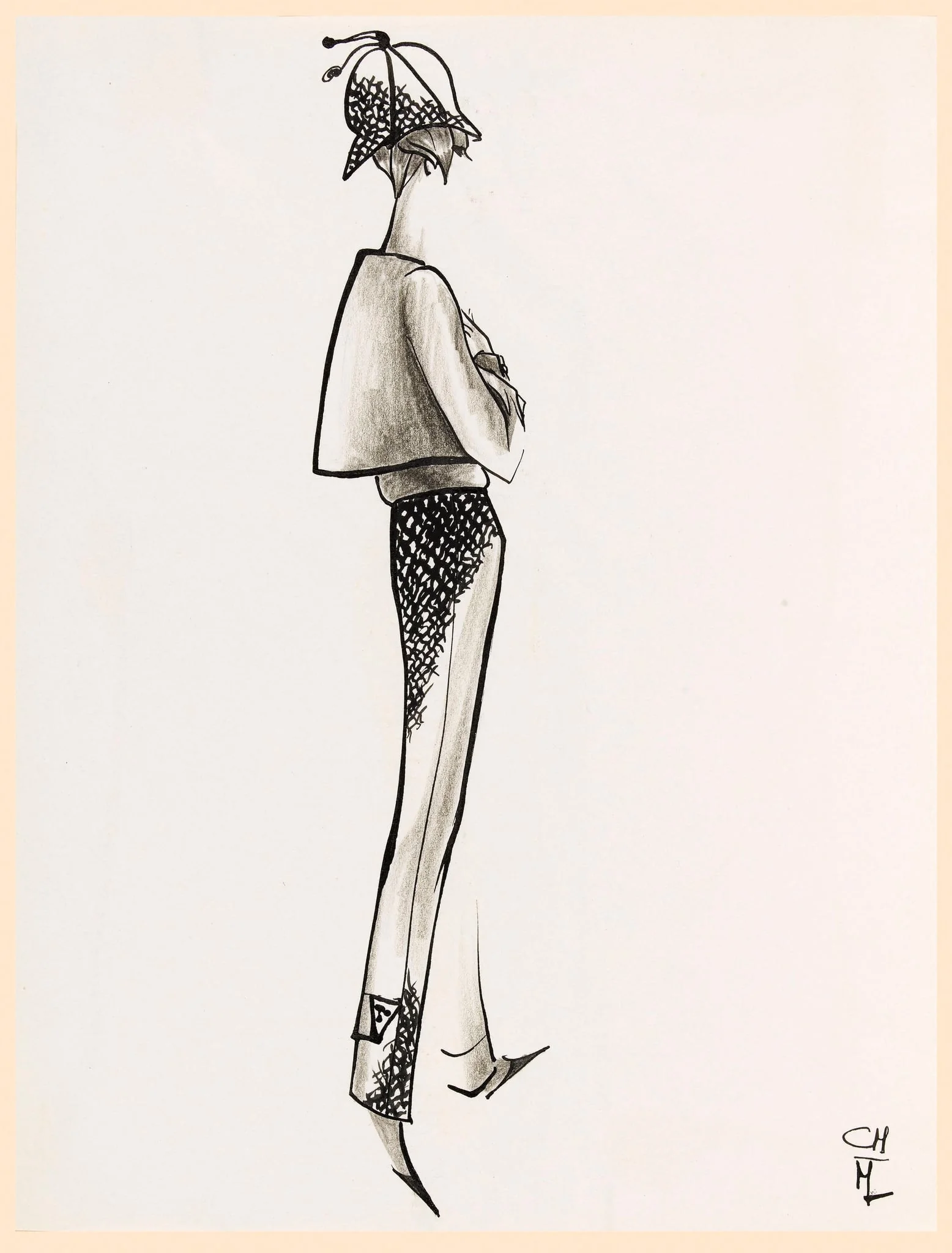 Pantalon à motif noir