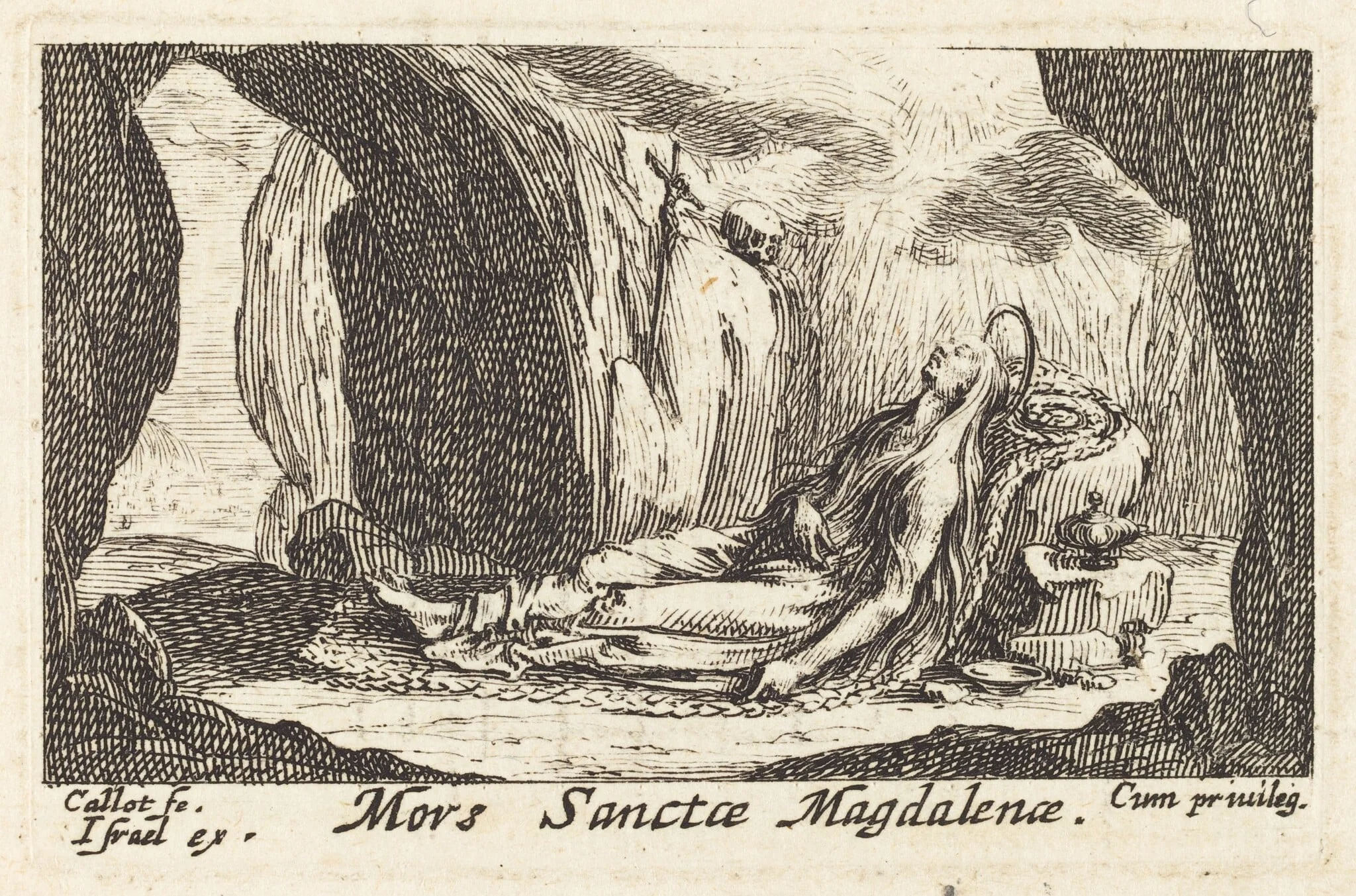 Death of the Magdalene, by Jacques Callot, ink, 1632