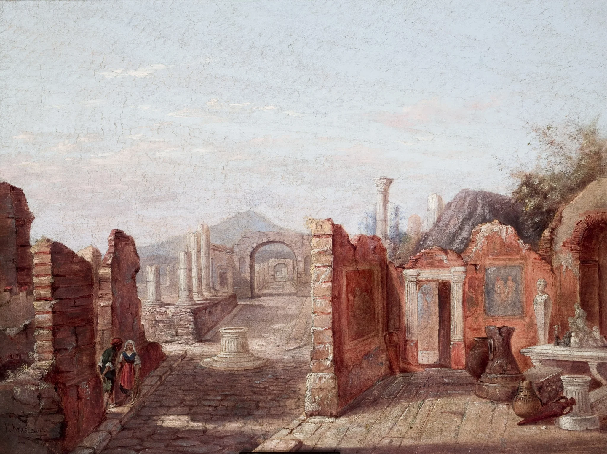 Ruins of Pompeii, by Józef Ignacy Kraszewski, oil, 1859
