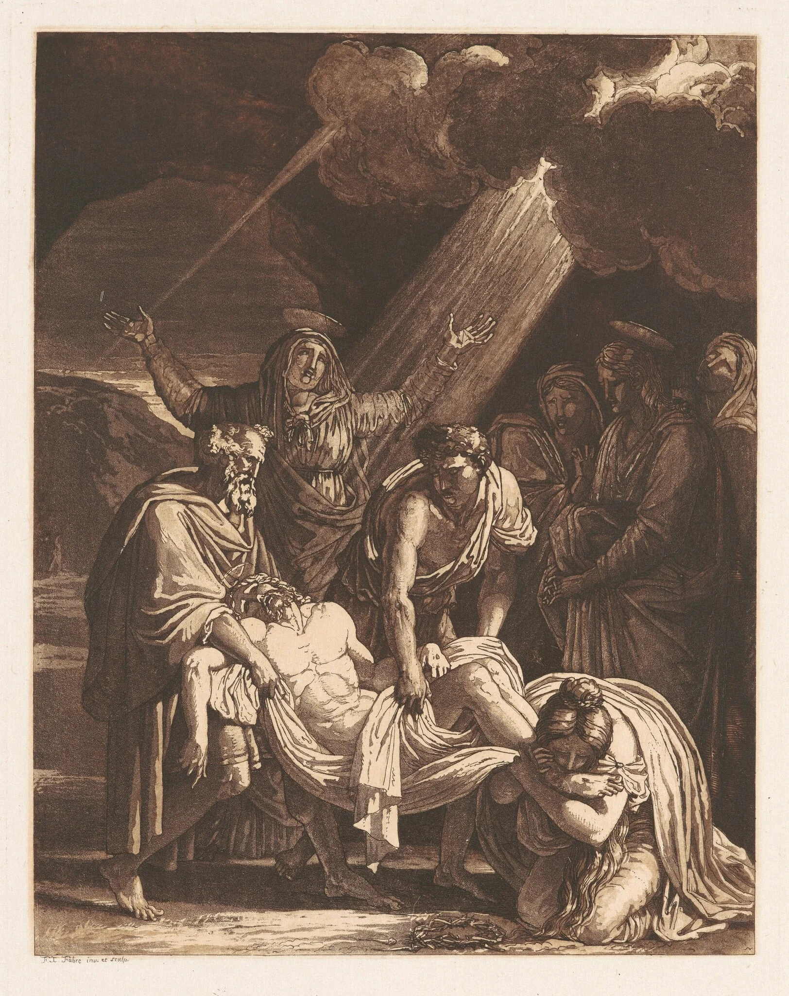 Christ Carried to the Tomb, by François-Xavier Fabre, ink, 1810