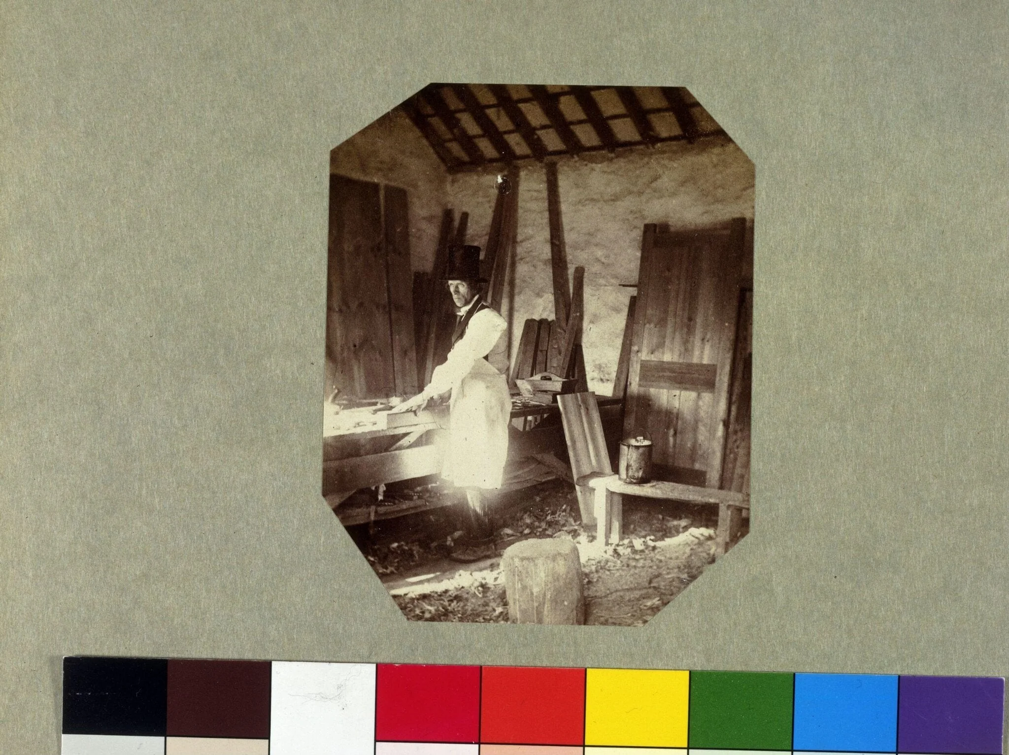 Man at carpenter's bench, Dundrum, by Clementina Hawarden, photographic, 1860