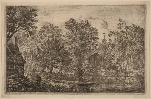 Skiff at a River Bank