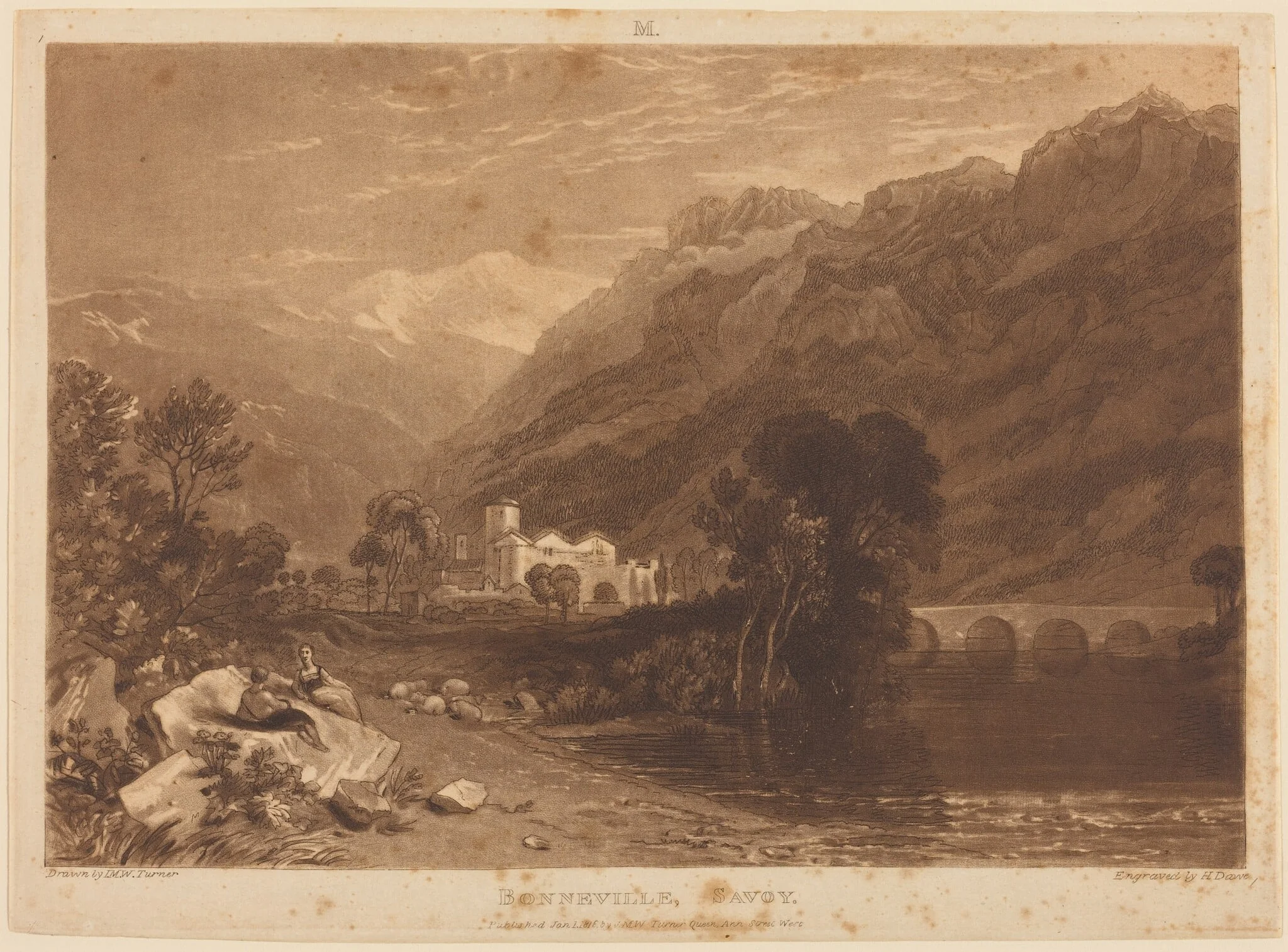 Bonneville, by Henry Edward Dawe, ink, 1816