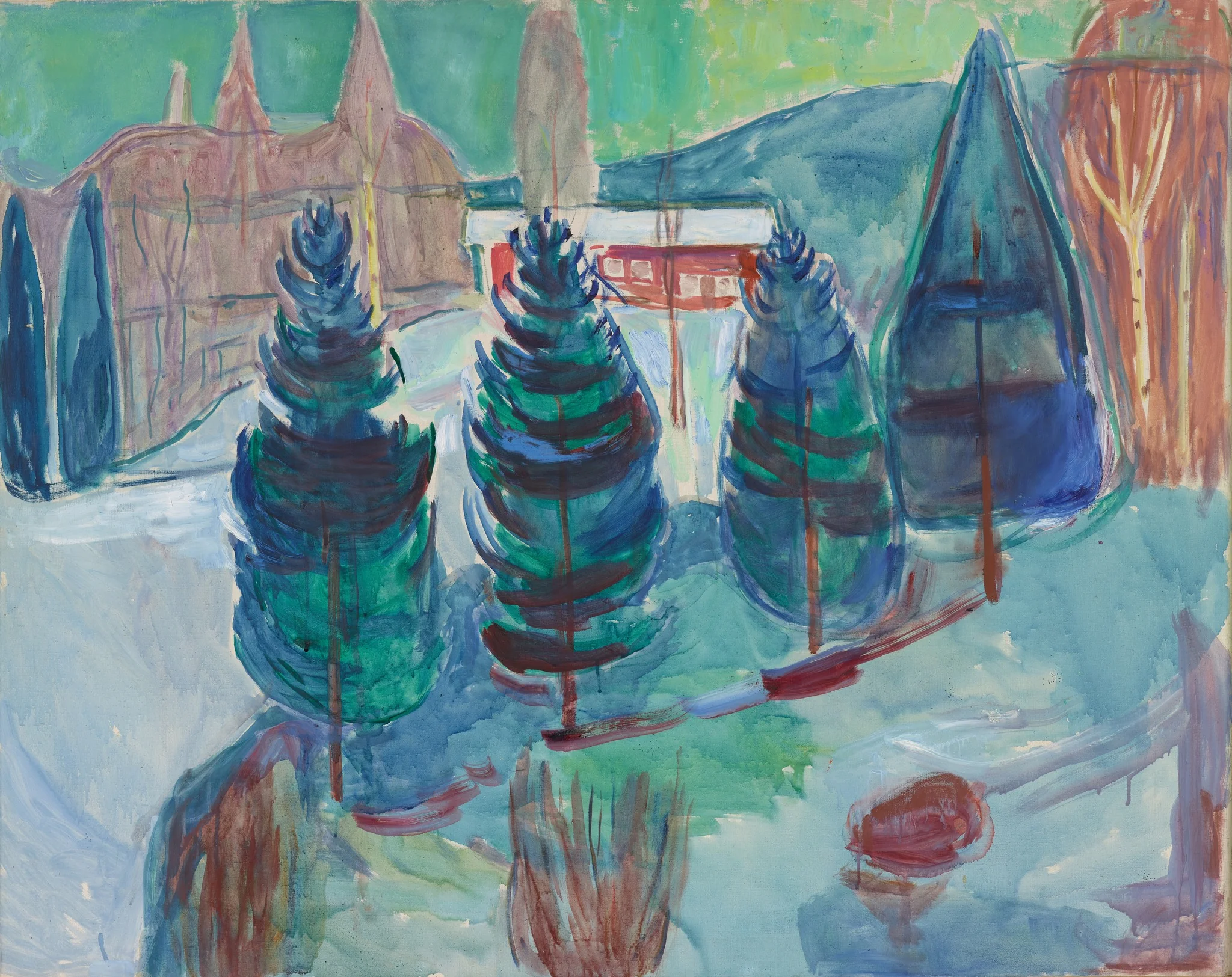 Red House and Spruces