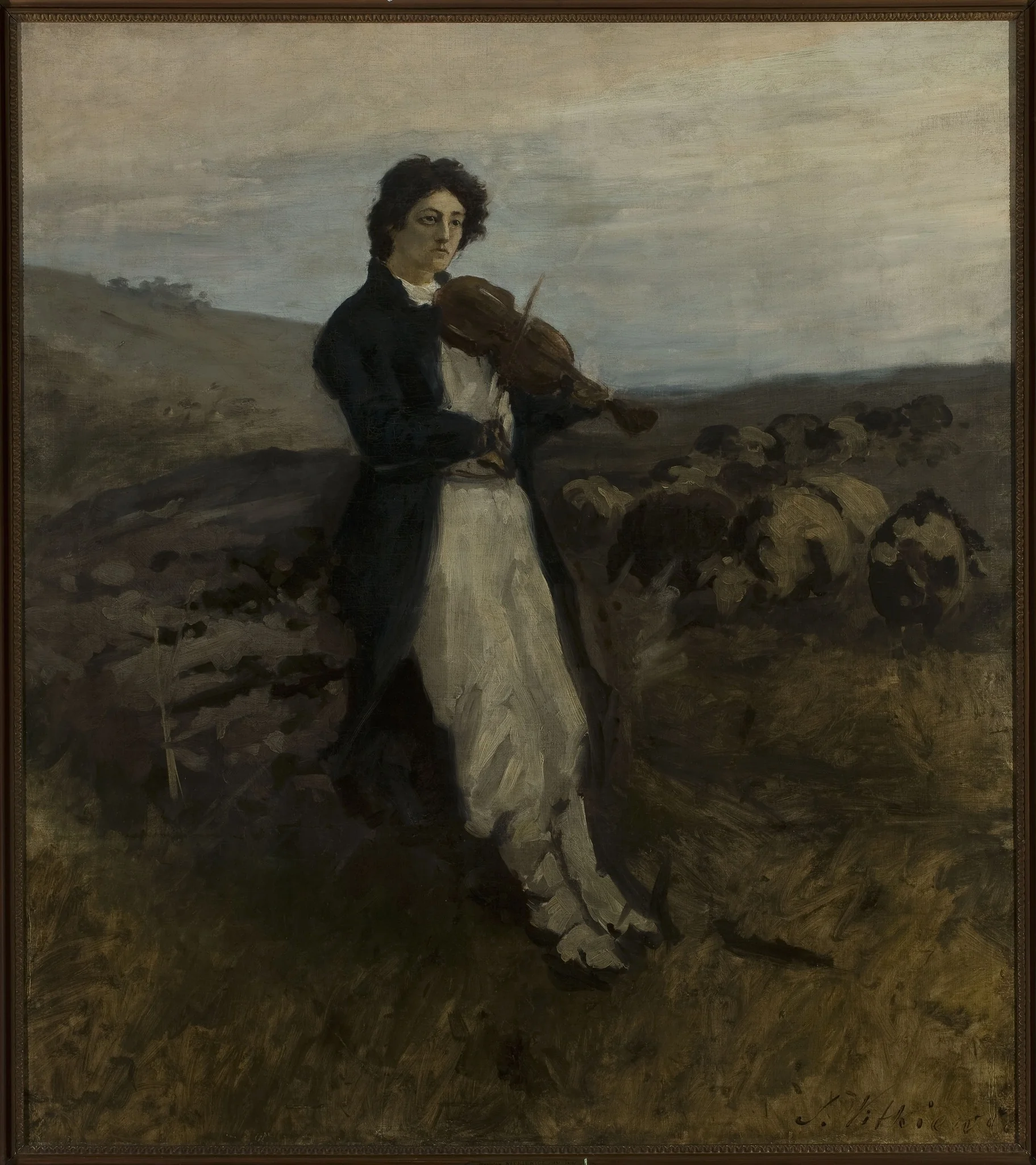 Modrzejewska as a fiddler