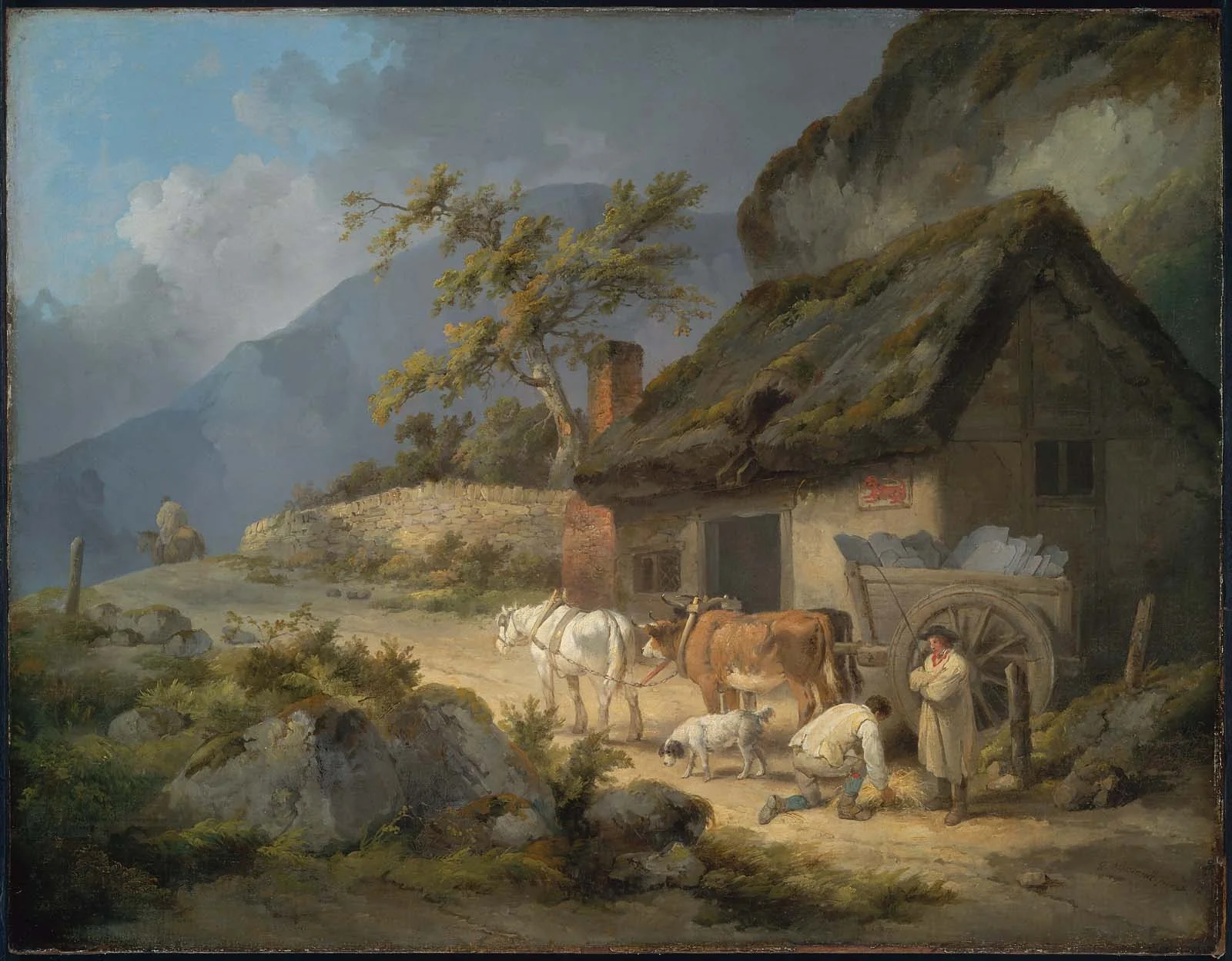 Carters with a Load of Slate, by George Morland, oil, 1796