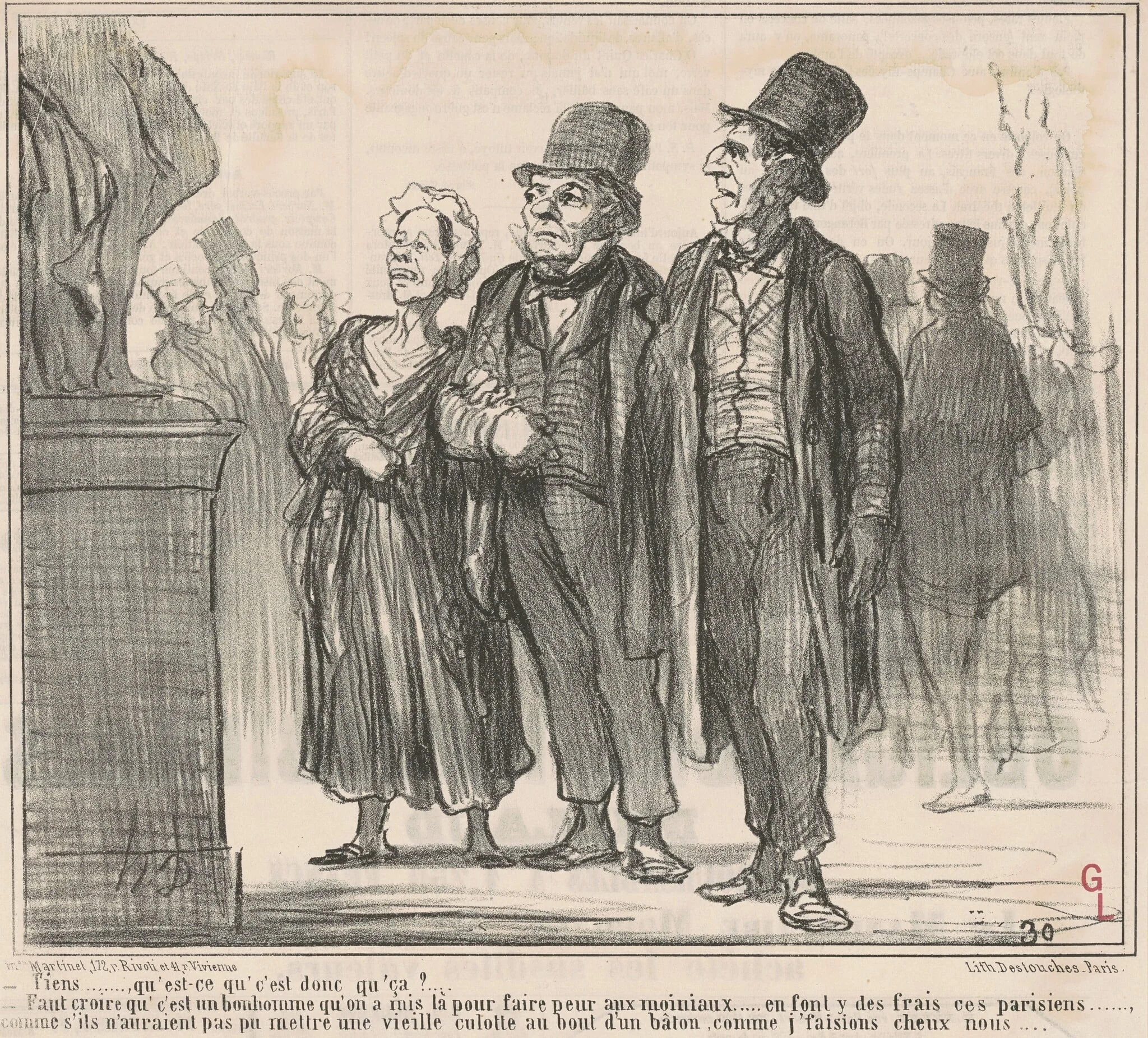 Tiens ... qu'est-ce qu'c'est donc qu'ça? ..., by Honoré Daumier, ink, 1859