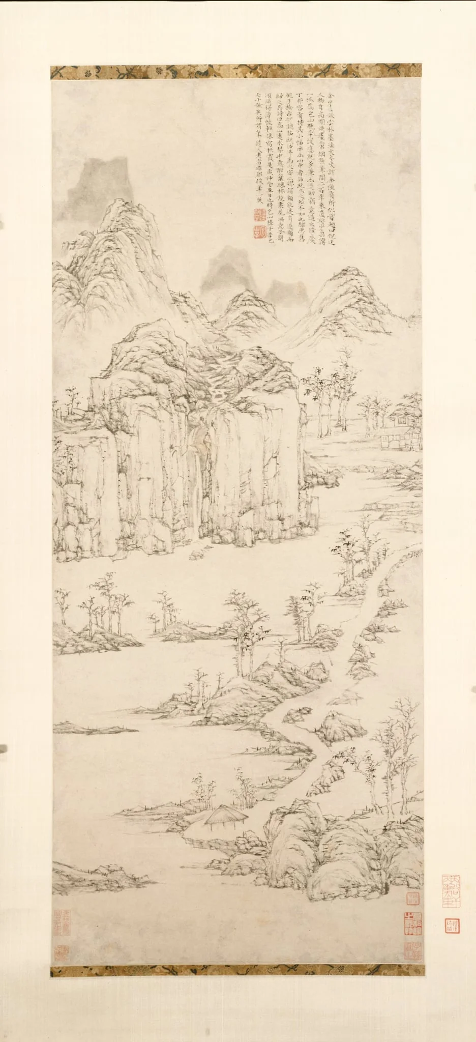 Daoist Retreat in Mountain and Stream (Landscape after Ni Zan [1301–1374]), by Lu Zhi, unspecified, 1567