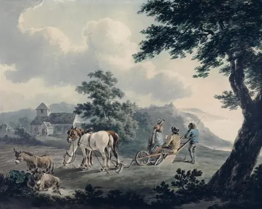 Landscape with Horses at Plough, and Figures