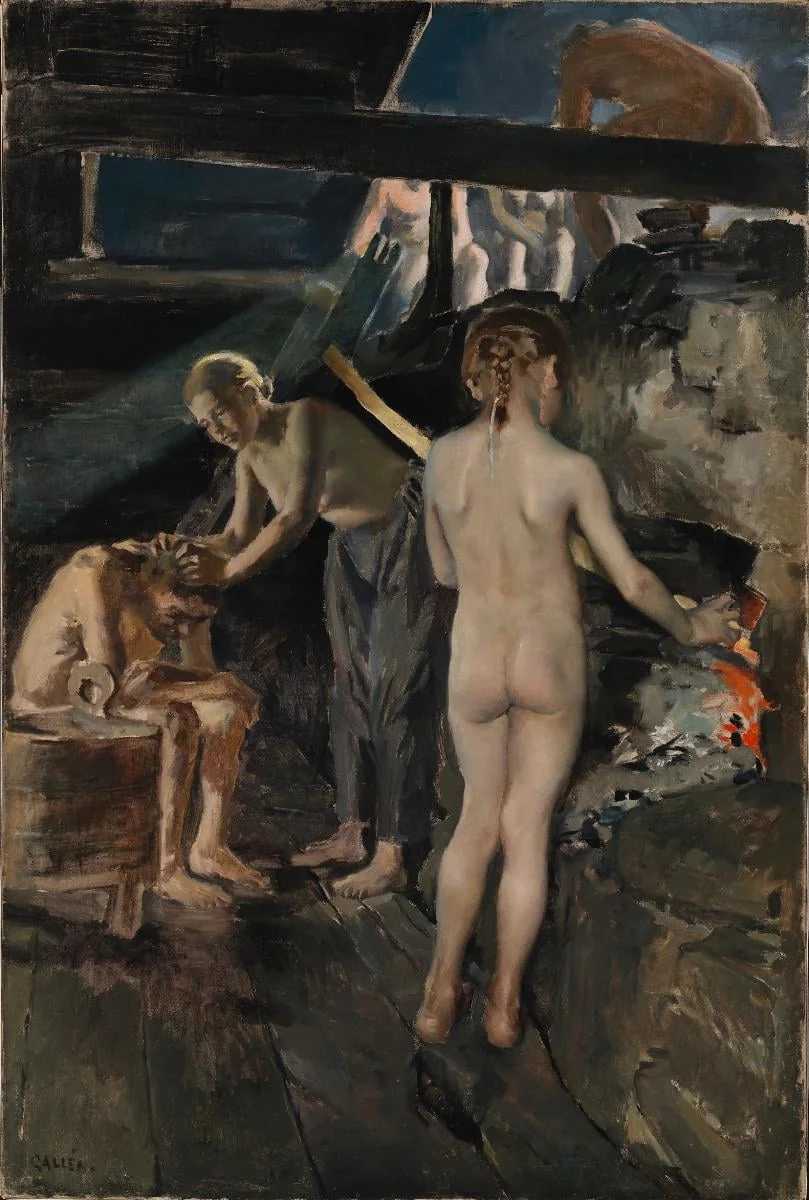 Saunassa, by Akseli Gallen-Kallela, unspecified