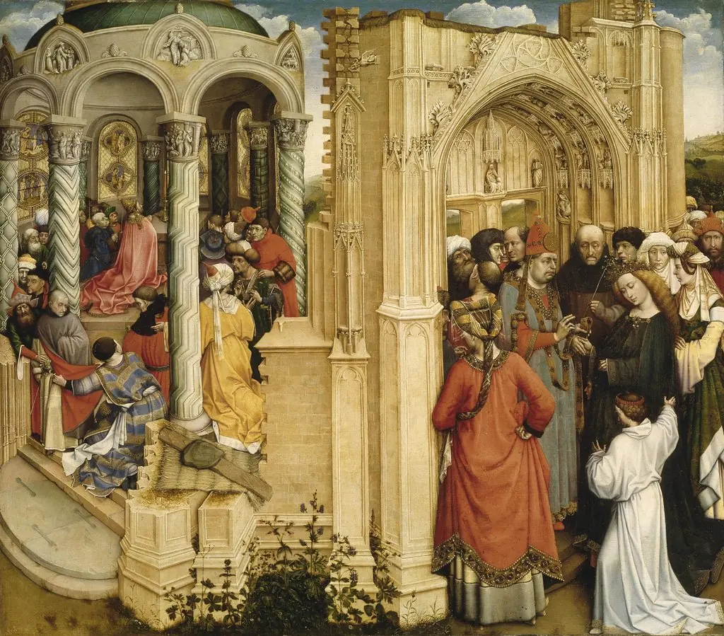The miracle of the flowering rod (left); the marriage of Mary and Joseph (right)