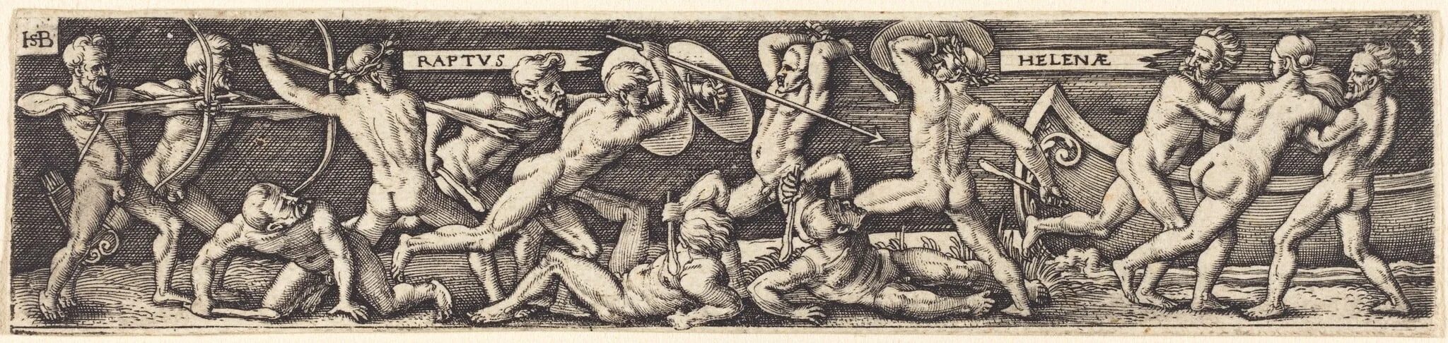 The Abduction of Helena, by Sebald Beham, ink, 1525