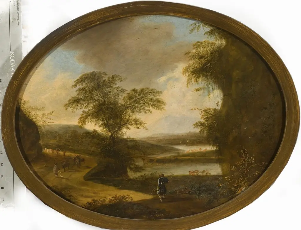 Italian landscape with hunters