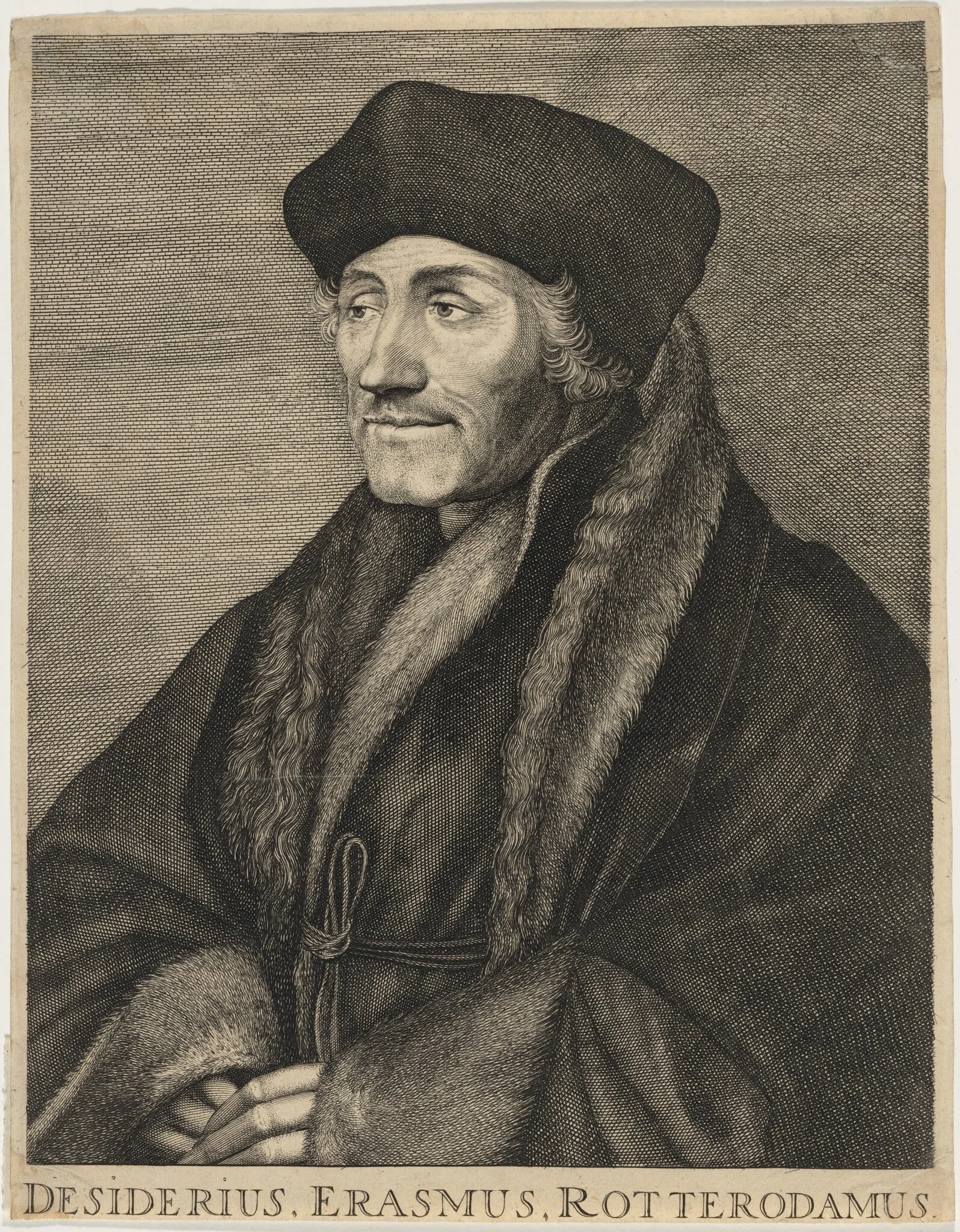 Desiderius Erasmus, by Lucas Emil Vorsterman, ink, 1635