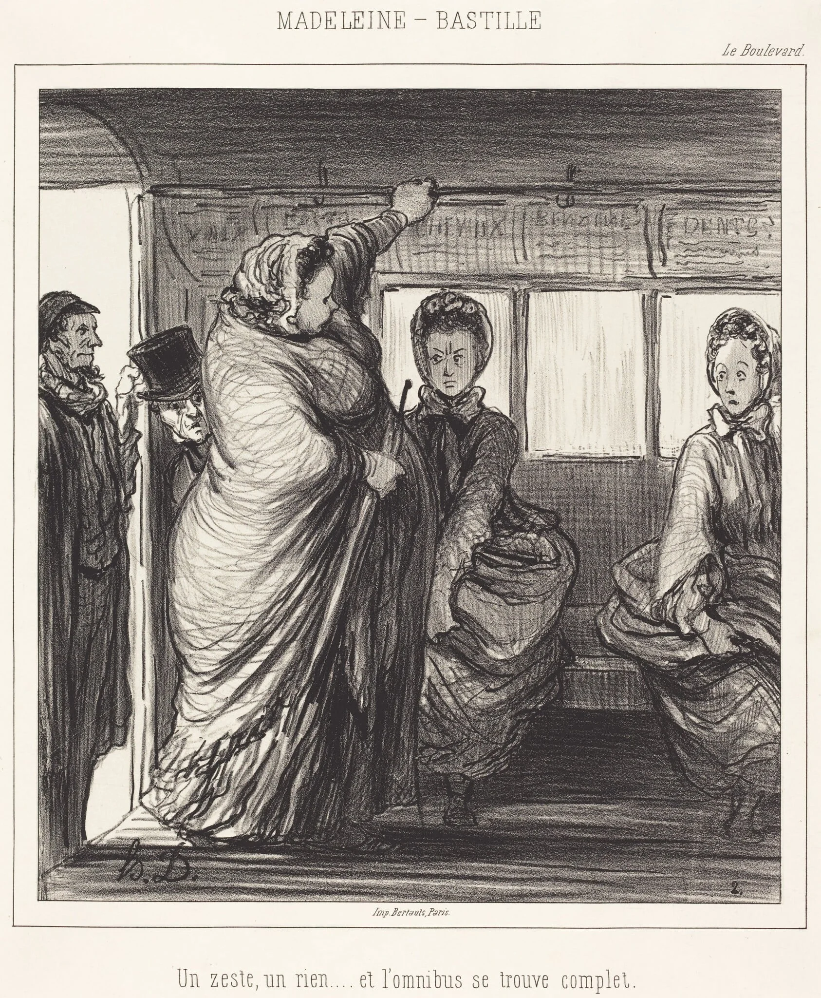 Madeleine-Bastille, by Honoré Daumier, ink, 1862