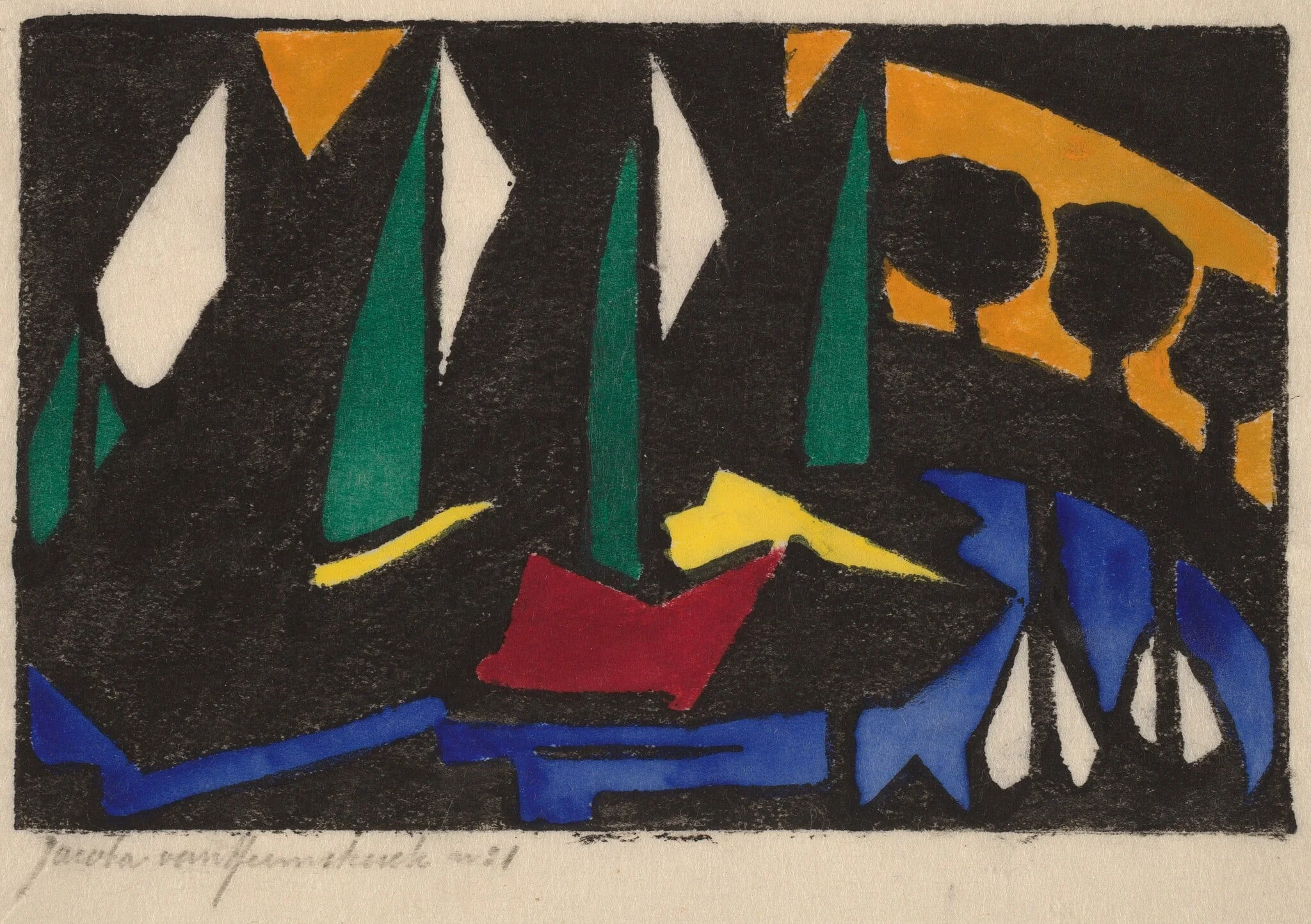 Boat and Trees, by Jacoba van Heemskerck van Beest, watercolor, 1914