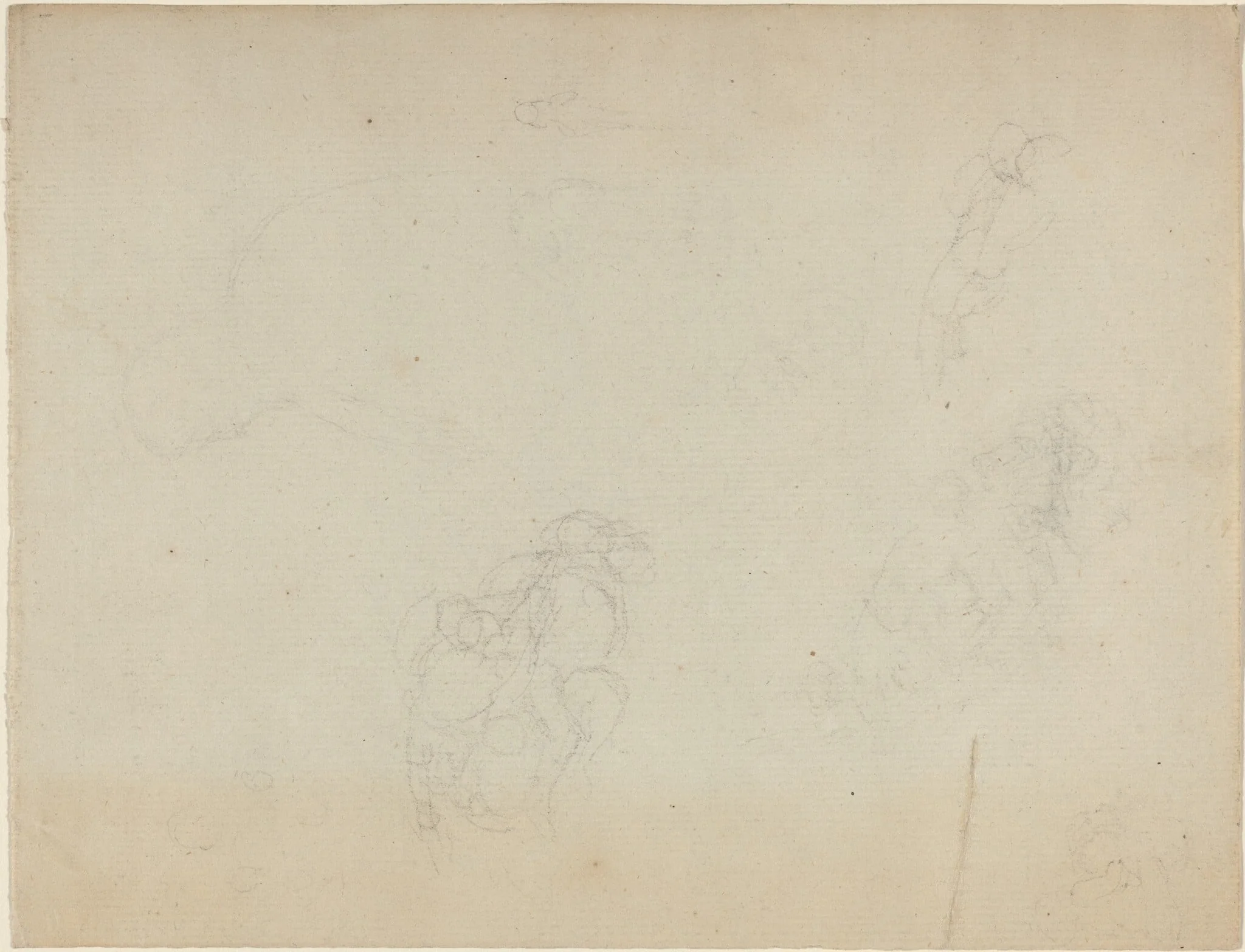 Sheet of Studies [recto and verso], by John Flaxman, graphite, 1801