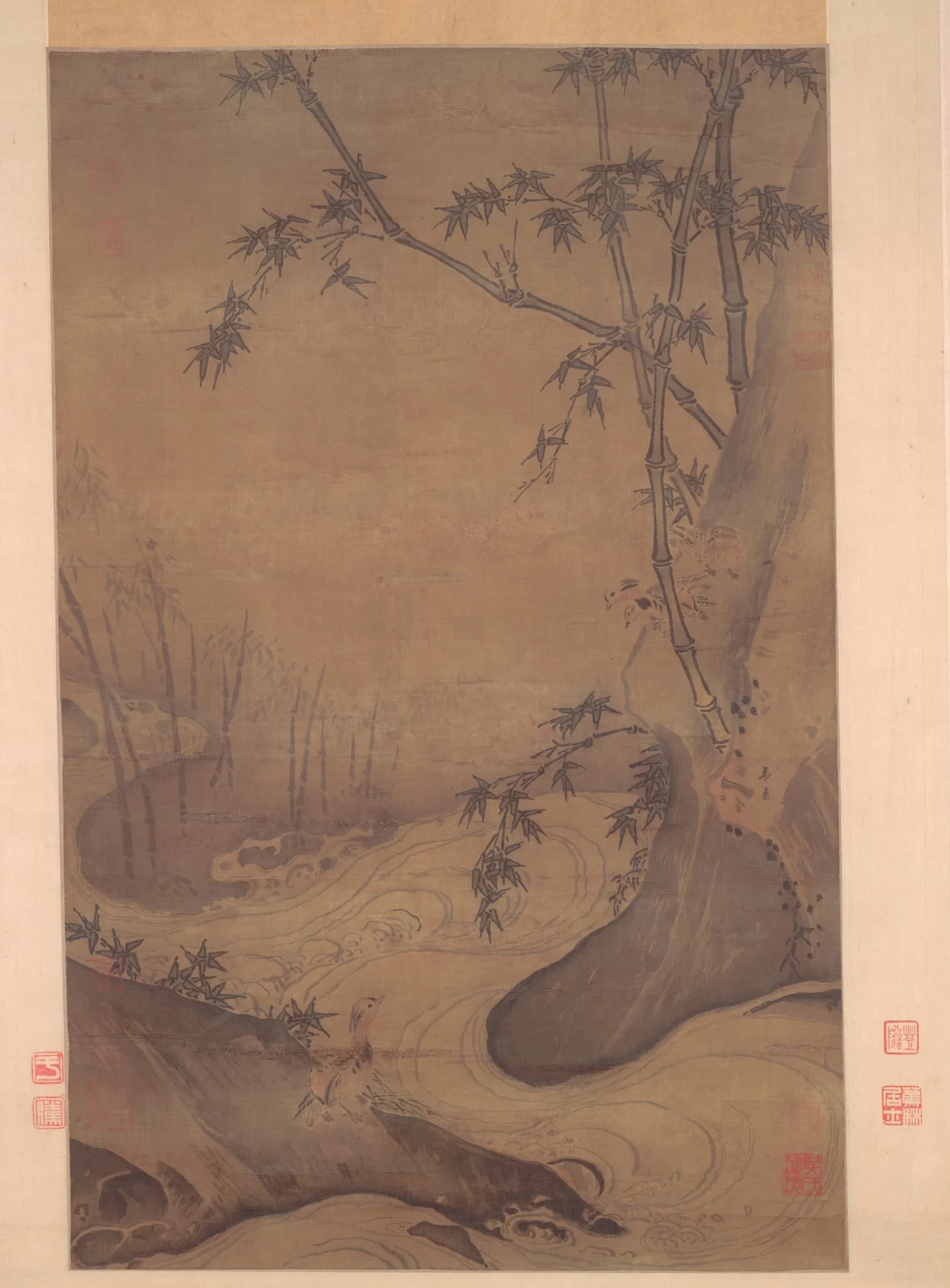 Bamboo and Ducks by a Rushing Stream, by Ma Yuan, unspecified, 1203