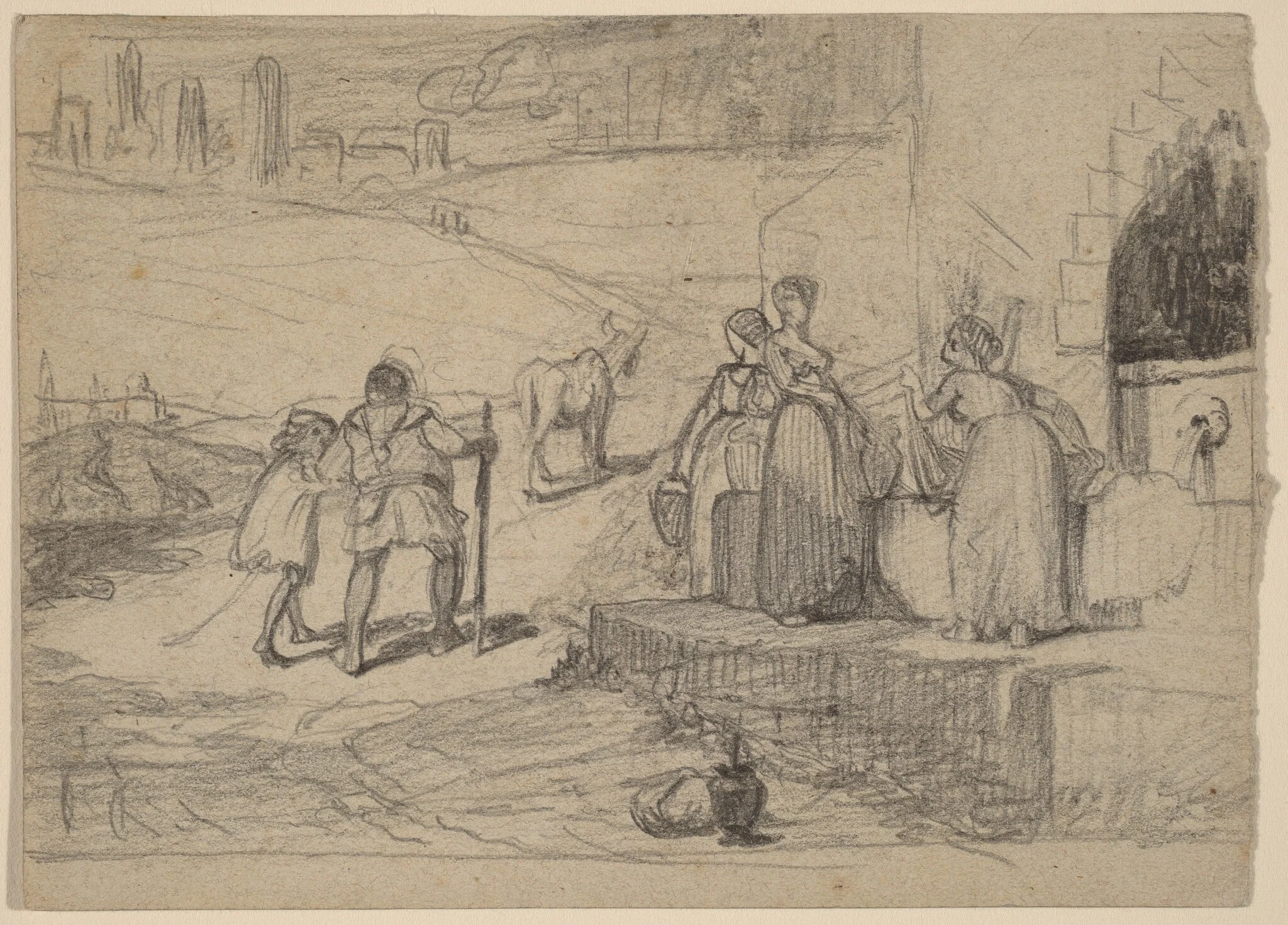 Father and Son, by Elihu Vedder, graphite, 1859