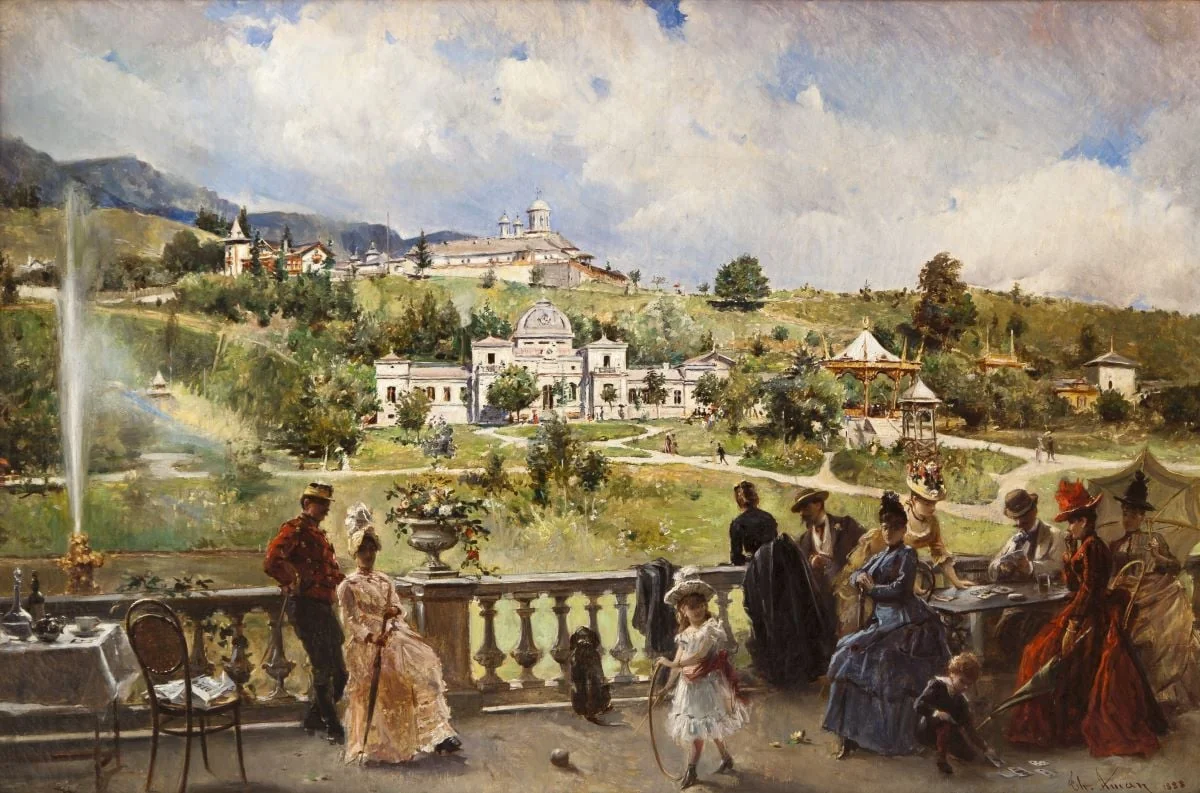 Pe terasă la Sinaia, by Theodor Aman, unspecified, 1888