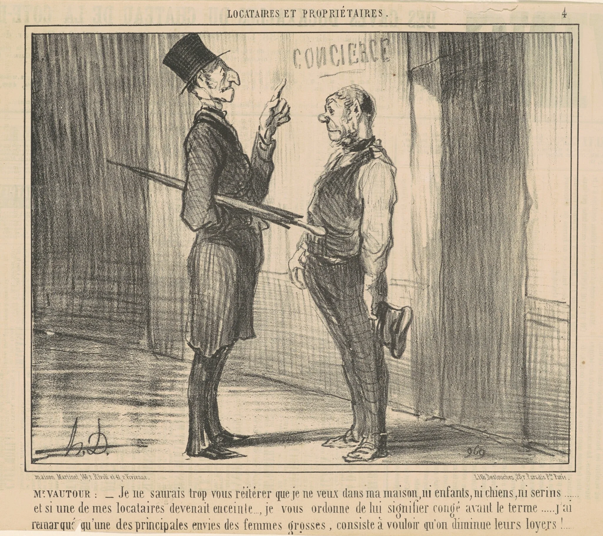 M. Vautour: Je ne saurais trop ..., by Honoré Daumier, ink, 1856