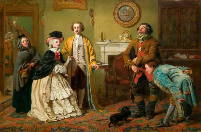 Mr Honeywood Introduces the Bailiffs to Miss Richland as His Friends (from Oliver Goldsmith's 'The Good-Natured Man', Act III, Scene 1)
