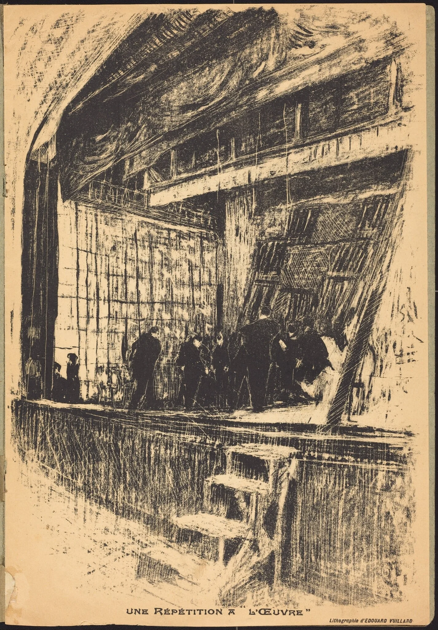 Une répétition à L'Oeuvre, Program for L'Oasis, by Édouard Vuillard, ink, 1903